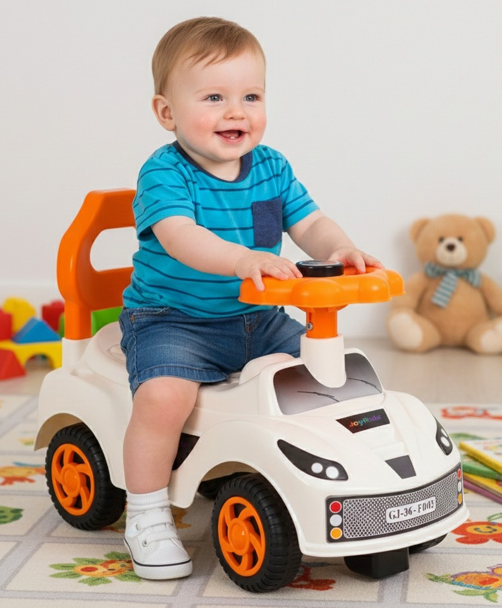JoyRide F-003 Fun Rider: Premium Kids Manual Ride-On Car with Horn & Safety Backrest-picture-17