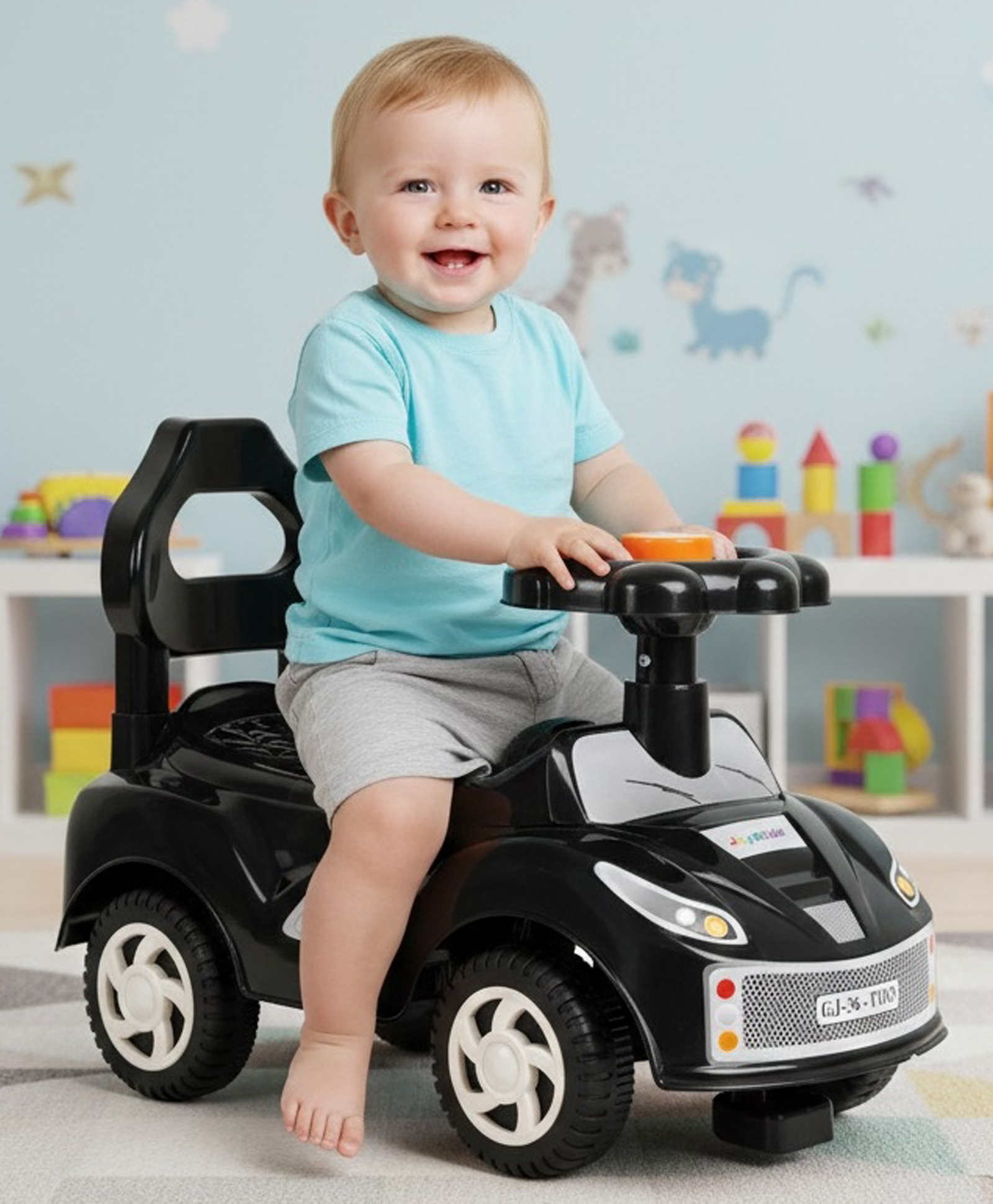 JoyRide F-003 Fun Rider: Premium Kids Manual Ride-On Car with Horn & Safety Backrest-picture-15