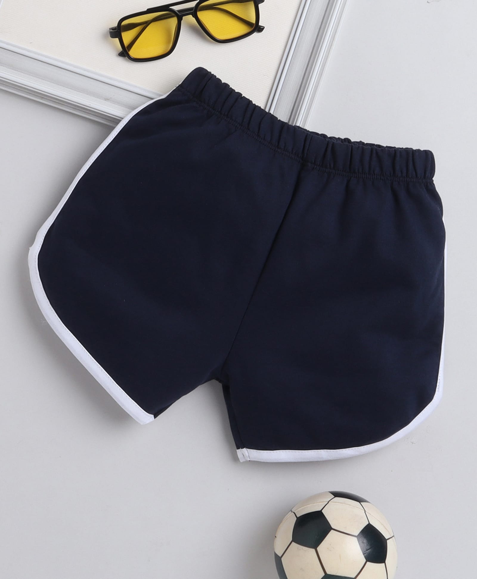 Little Angels Cotton Woven Solid Shorts - Navy Blue-image-16