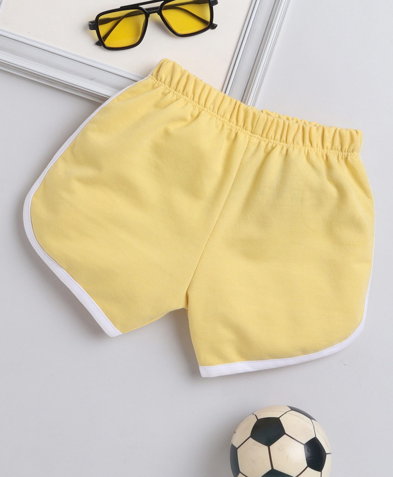 Little Angels Cotton Woven Solid Shorts - Yellow-picture-14