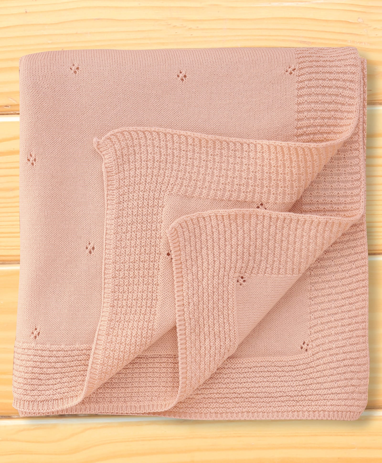 Simply Knitted Towel With Schiffli Detailing L 92 x B 92 cm - Light Pink-image-45