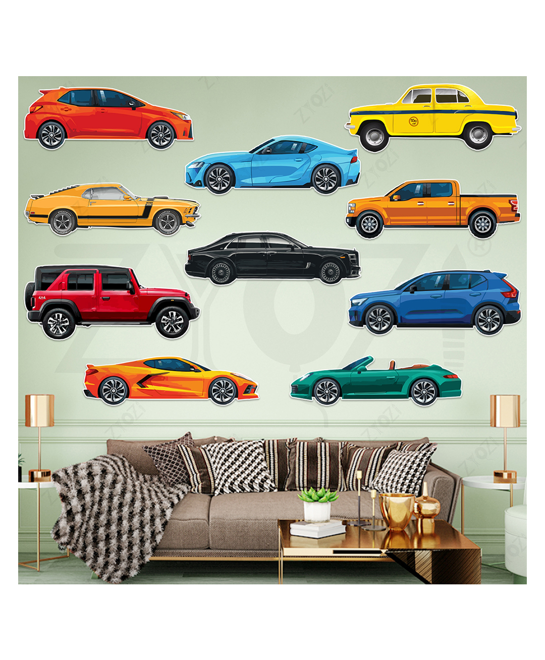 zyozi Zyozi® Multicolor Car Theme Party Decorations CardStock Cutout, Transport Theme Wall CardStock Pack of 11-picture-45