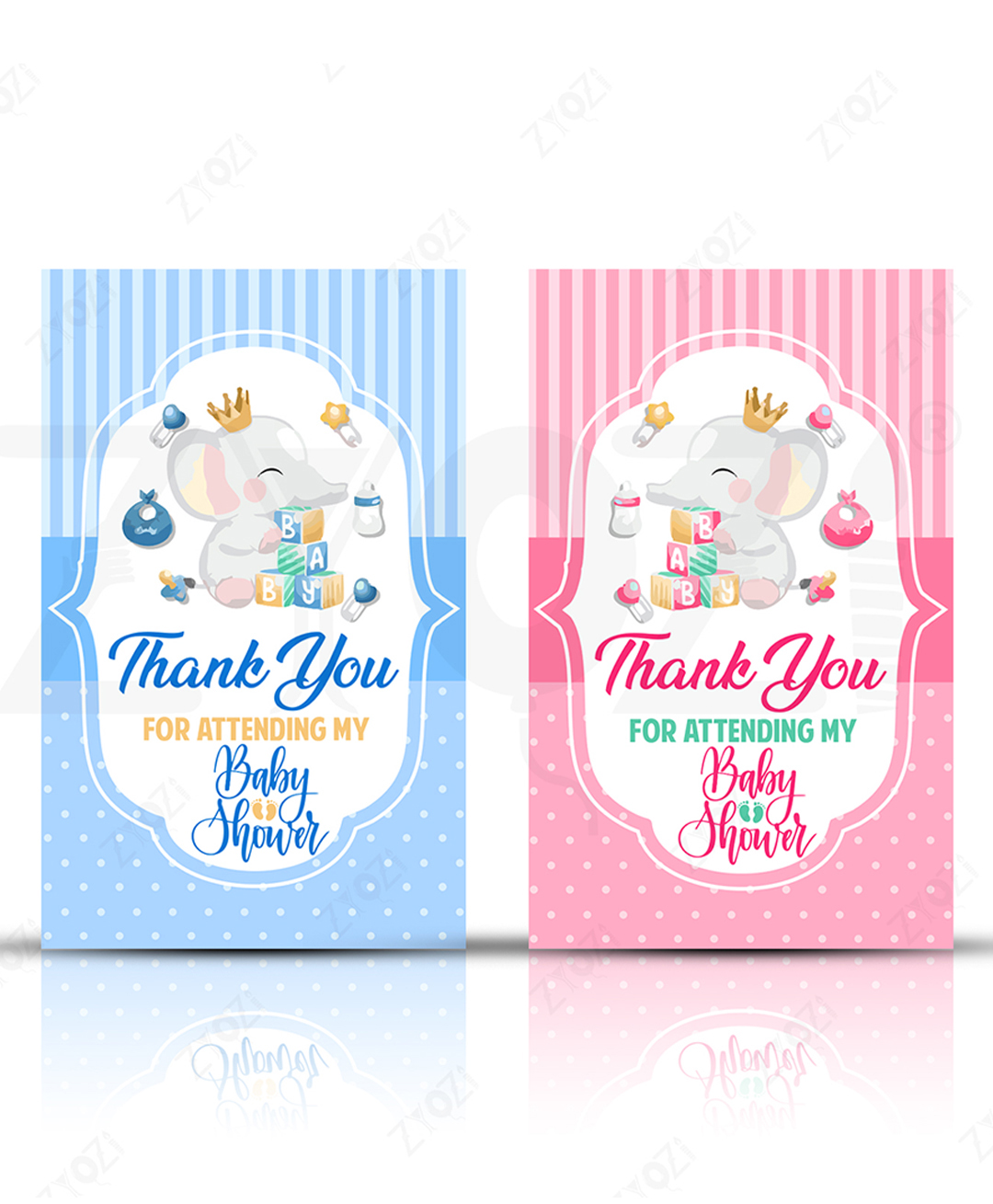 Zyozi Baby Shower Thank You Cards, Thank You For Attending My Baby Shower Tags, Pink & Blue (Pack Of 20)-picture-11