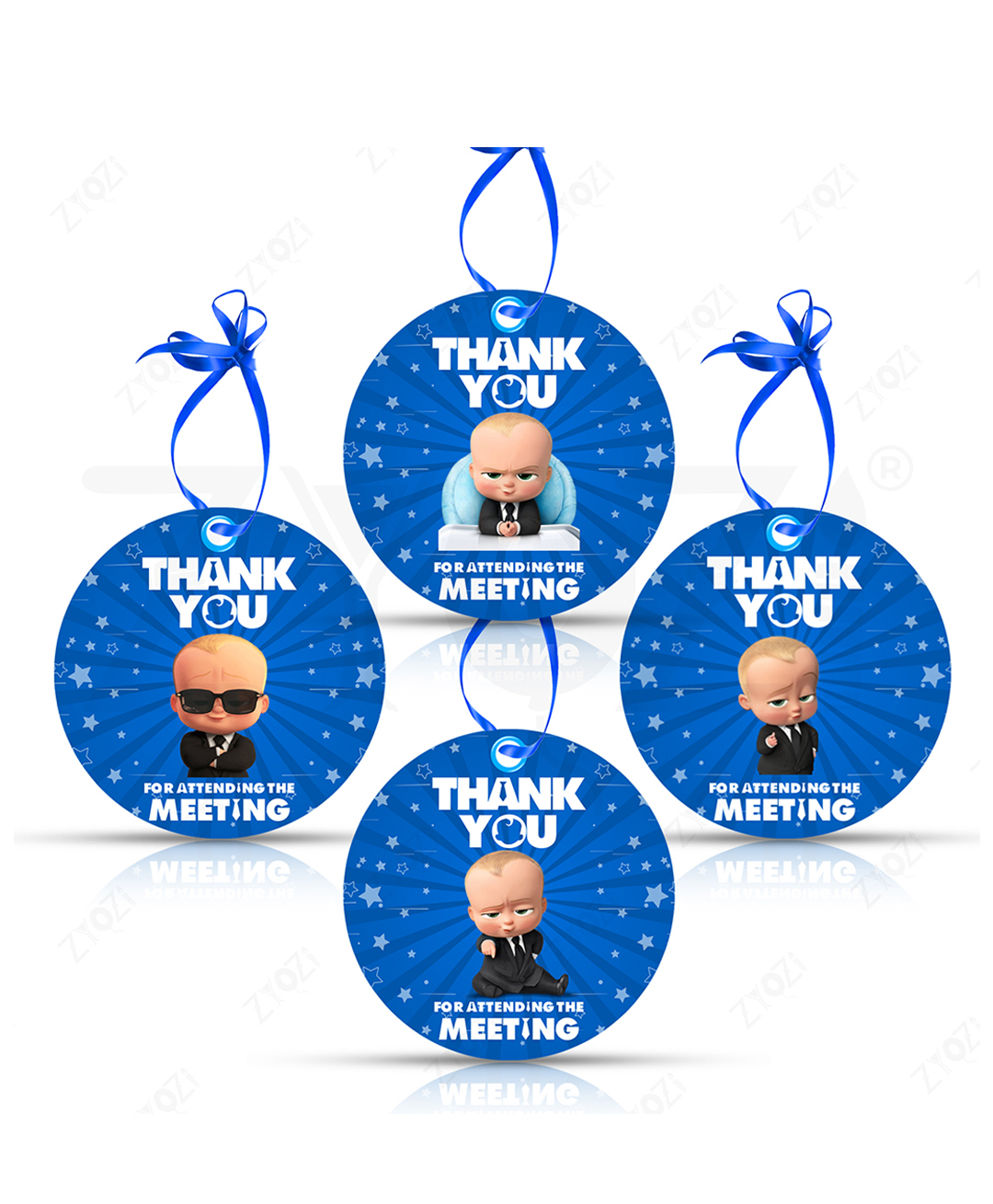 Zyozi Boss Baby Theme Thank You Tags, Thank You Cards for Return Gifts, Thanksgiving Favor - Blue & White (56 Pcs)-picture-29