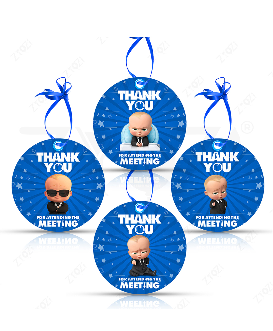 Zyozi BossBaby Theme Thank You Tags, Thank You Label Tags for Birthday, Return Gifts, Thanksgiving Favor - Blue 28 Pieces-image-16