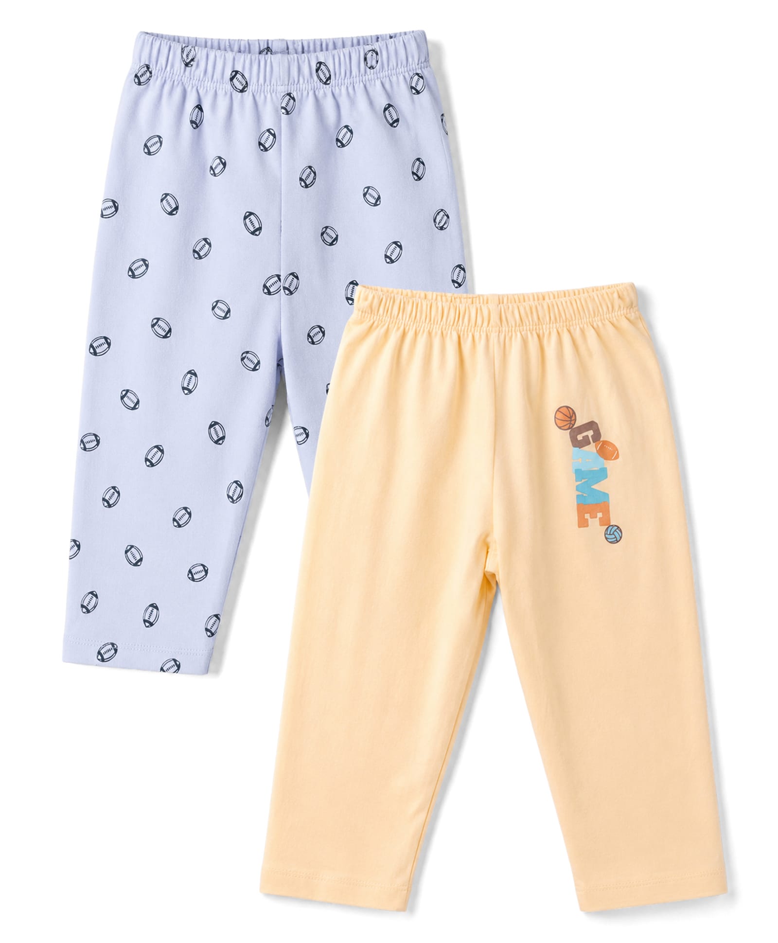 Tango Single Jersey Knit Lounge Pants With Ball Print Pack of 2 - Beige & Sky Blue-image-13