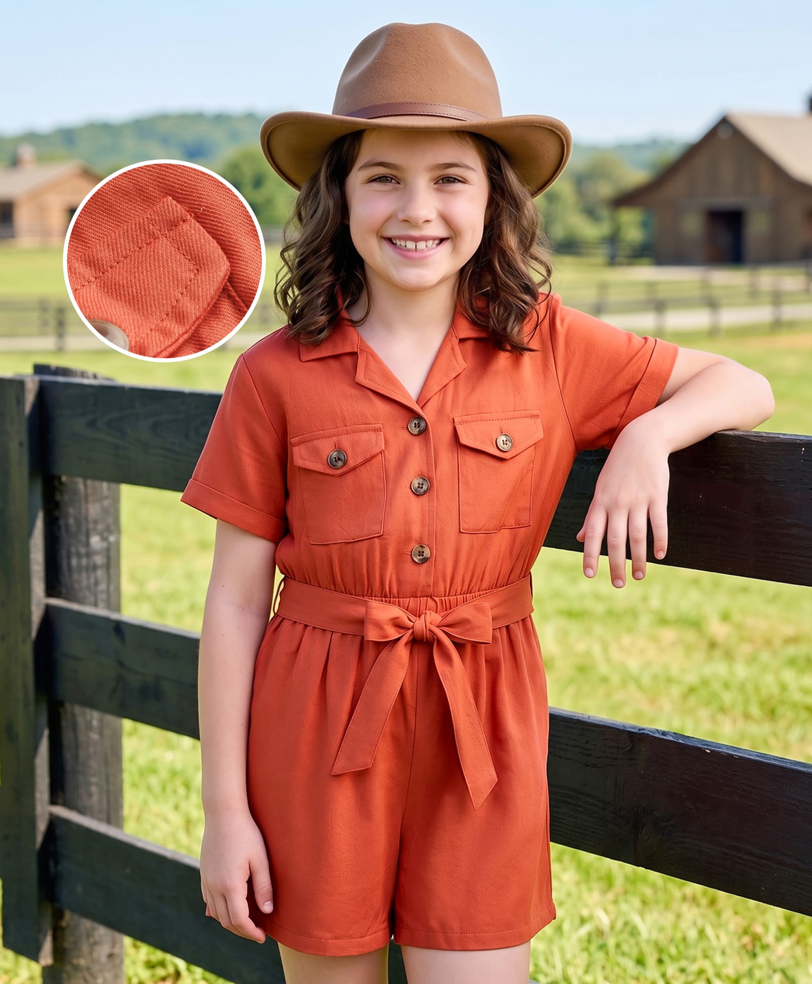 Mark & Mia Rayon Woven Half Sleeves Solid Jumpsuit With Belt - Coral-picture-21