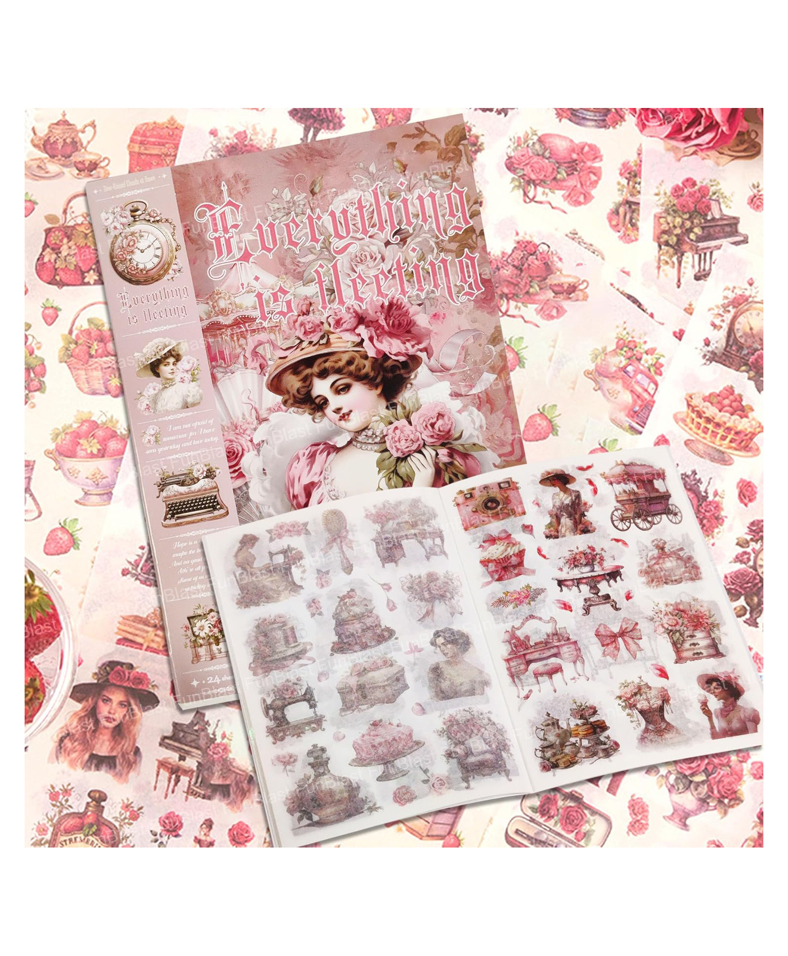 FunBlast American Style Self-Adhesive Stickers for Decoration 24 Sheets / 250+ Stickers (Multicolor)