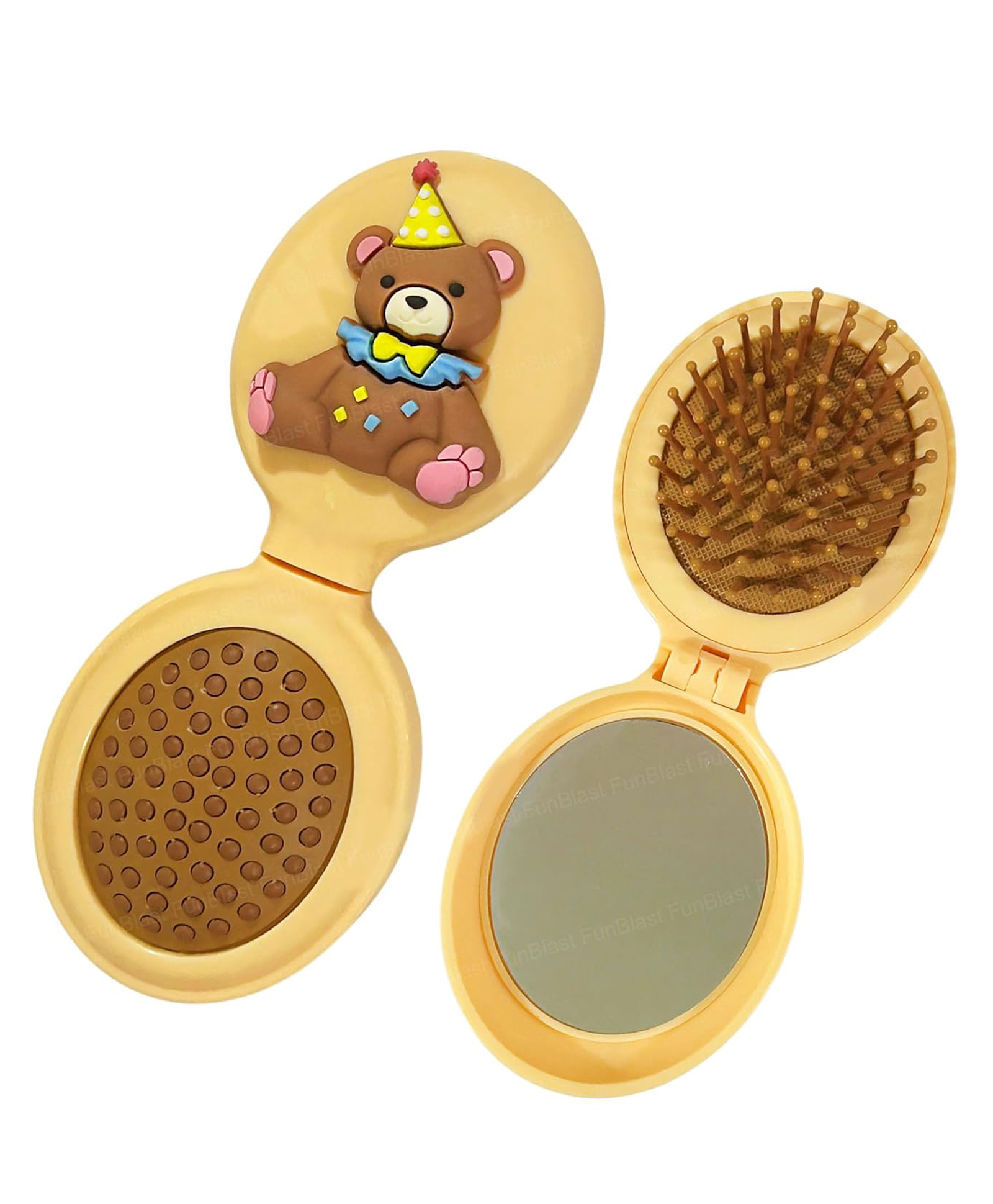 FunBlast Kaba Bear Theme Foldable Hair Comb with Mirror for Girls Pack of 1 (Random Color)-image-11