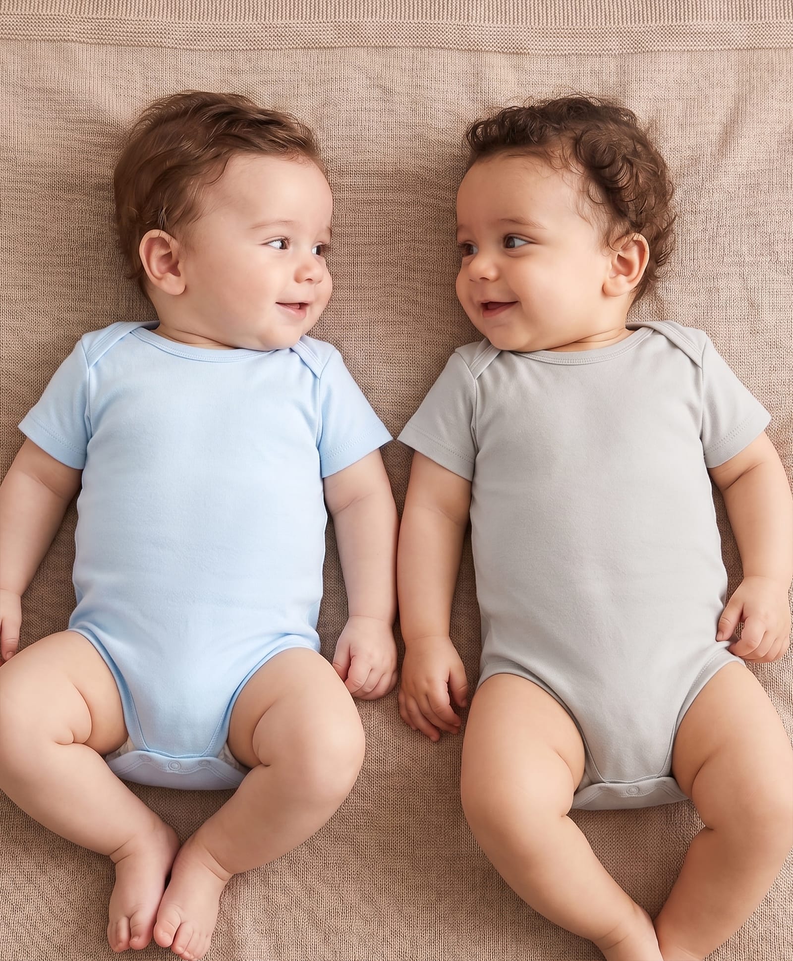 Kookie Kids 100% Cotton Knit Half Sleeves Solid Onesies Pack Of 2 - Multicolor-image-23