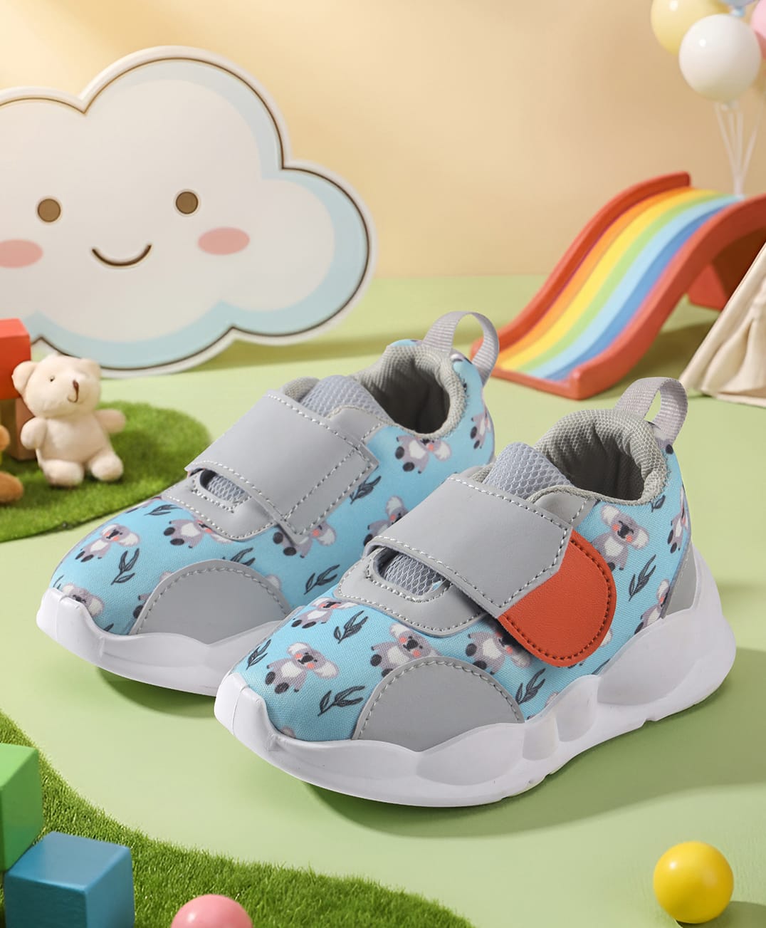 SHOES FOR JUNIORS Koala Printed Velcro Closure Shoes - Grey-image-27
