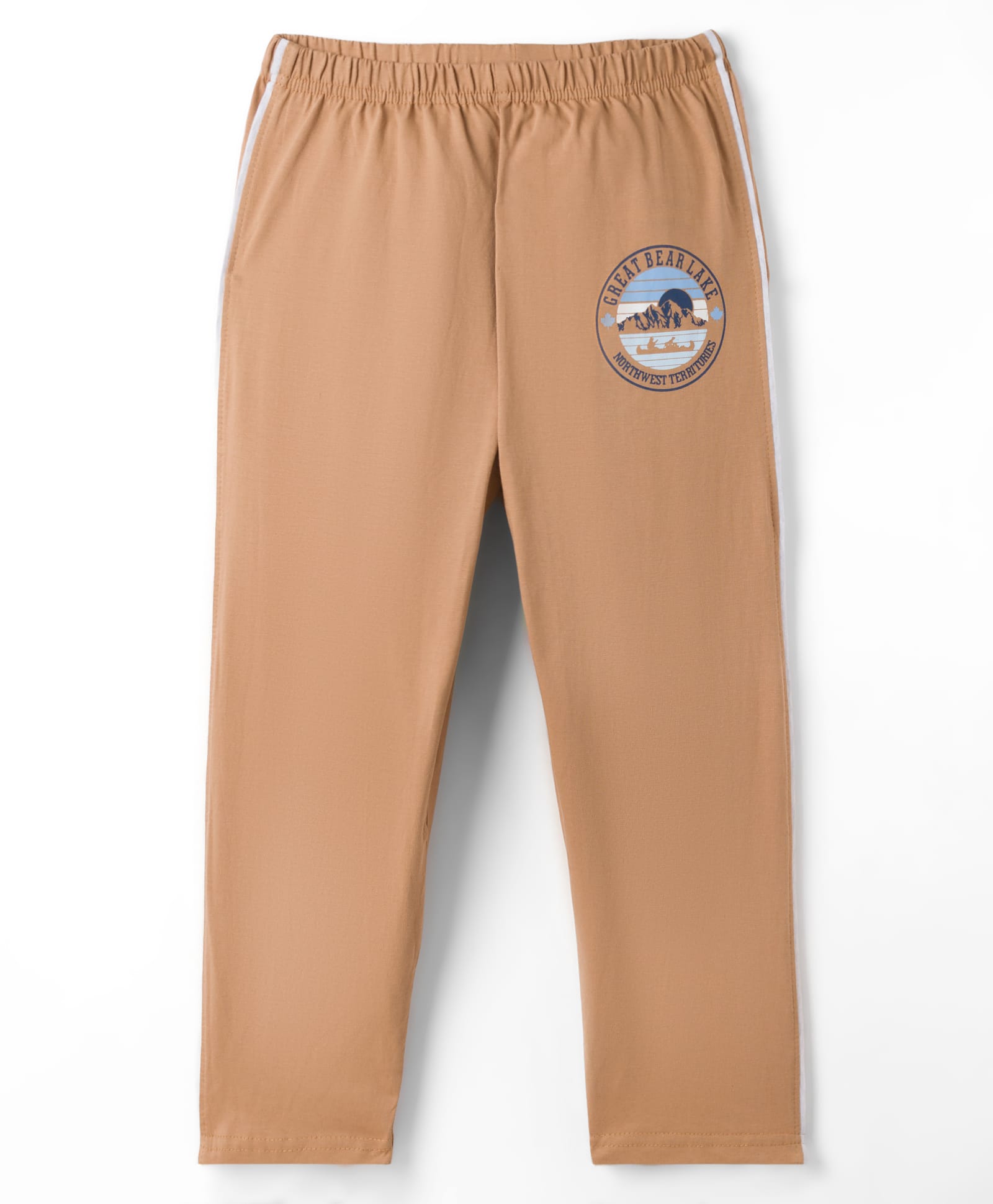 Taeko Single Jersey Knit Full Length Lounge Pant With Text Print - Brown-picture-20