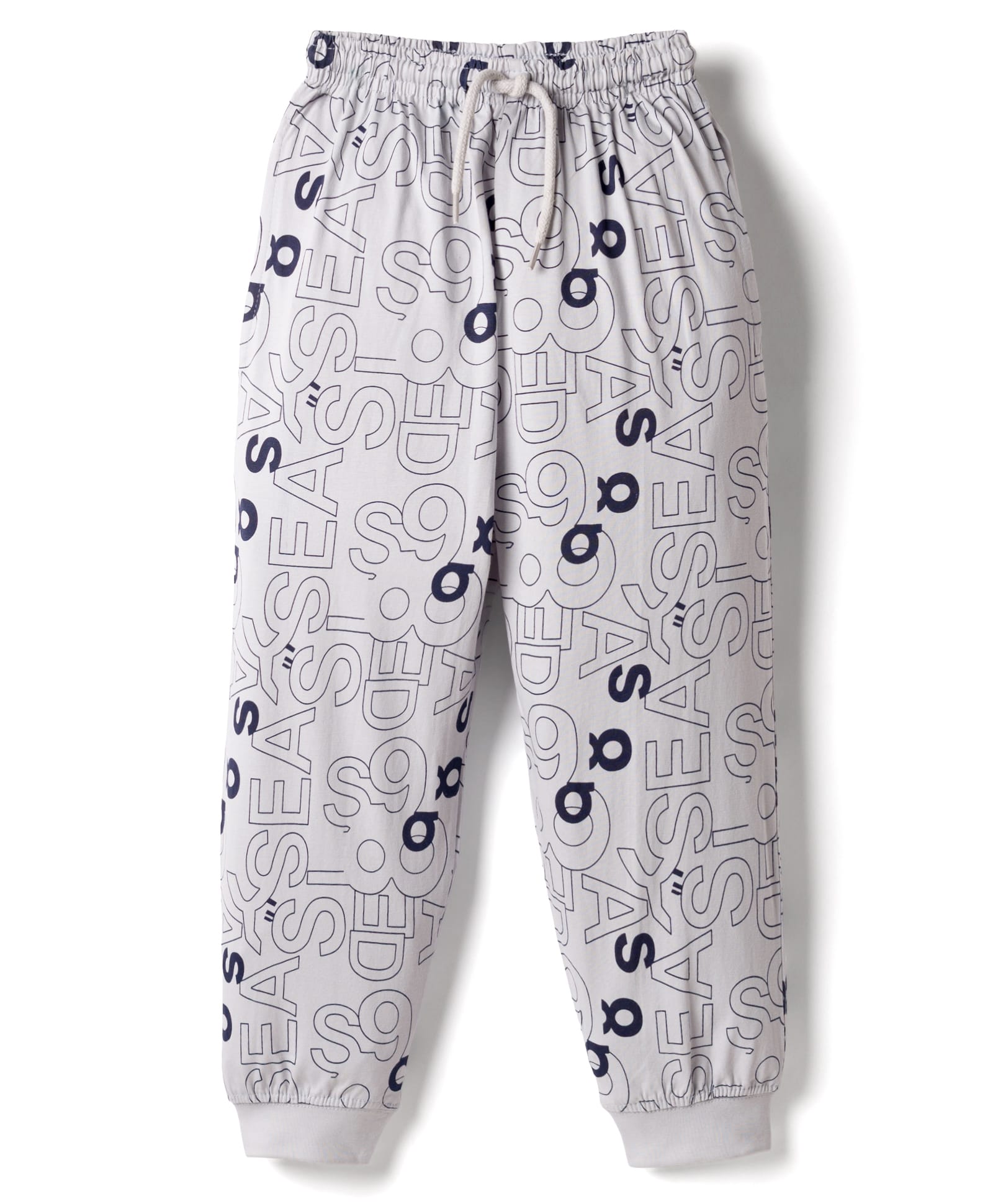 Taeko Single Jersey Knit Full Length Alphabets Printed Lounge Pant - Light Blue-picture-32