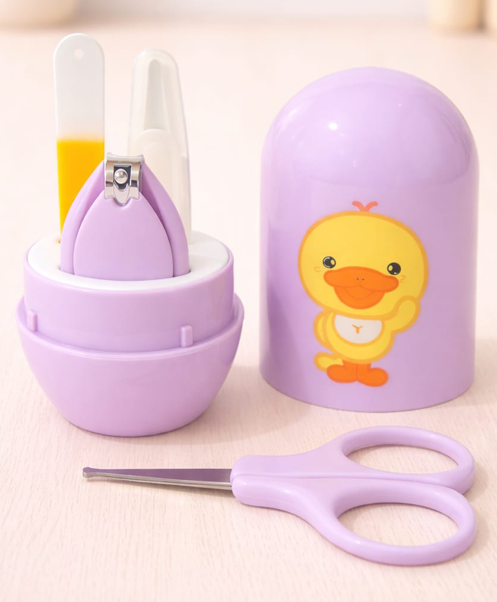 Kritiu Baby Nail Care Kit with Nail Clipper, Safety Scissors Tweezer & File Baby Manicure Set with Storage Case (Purple)-picture-27