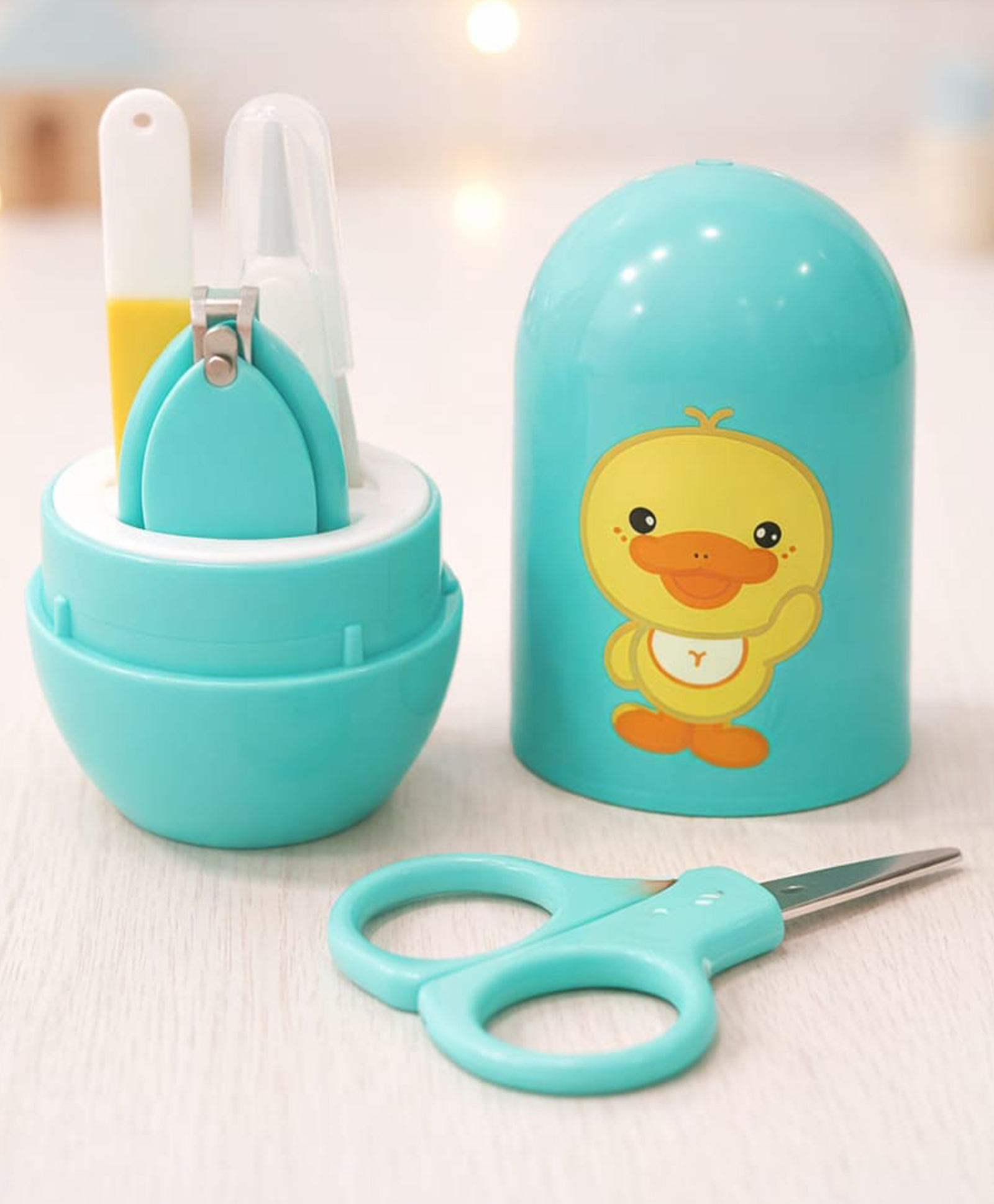 Kritiu Baby Nail Care Kit with Nail Clipper, Safety Scissors Tweezer & File Baby Manicure Set with Storage Case (Blue)-picture-10