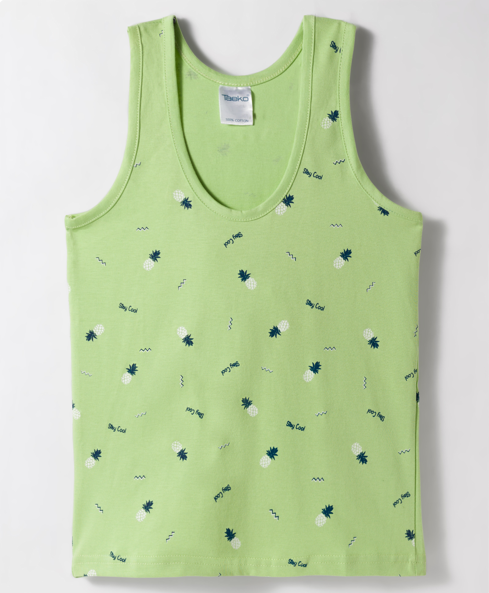 Taeko Single Jersey Knit Pineapple Printed Vest - Light Green-picture-11
