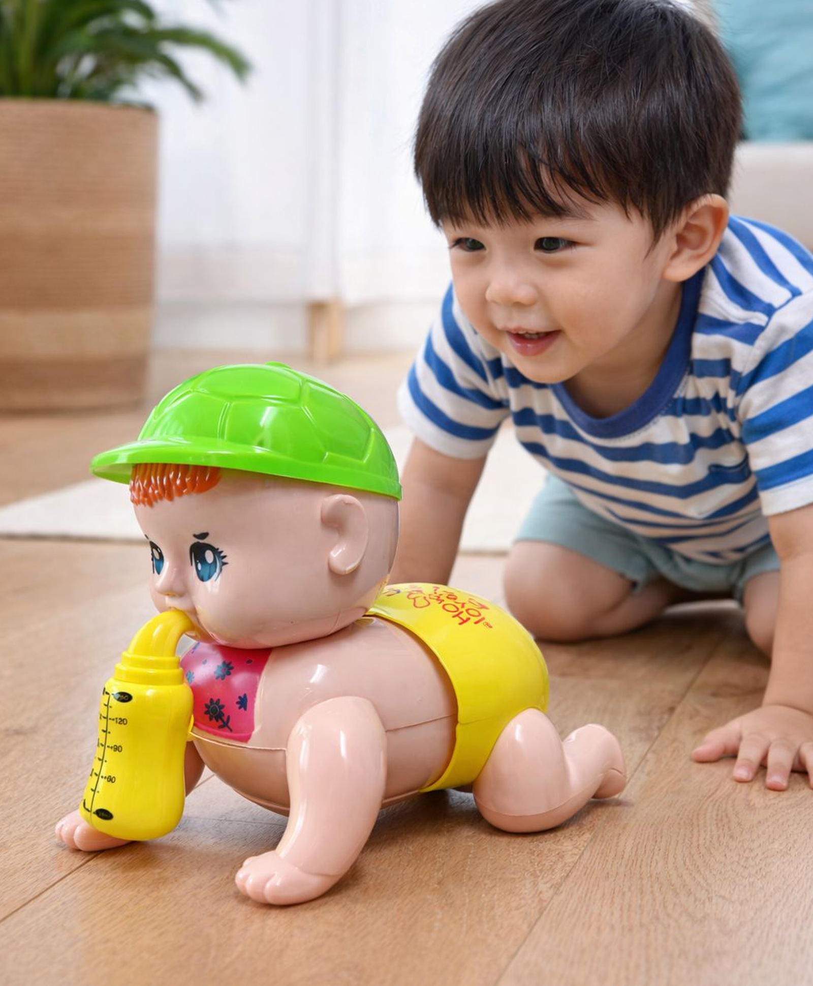 Sanjary Sunny Crawling Baby Sip Buddy Interactive Toddler Toy with Bottle, Helmet, and Cheerful Colorful Design for Playtime Fun Every Day color design may vary-image-30