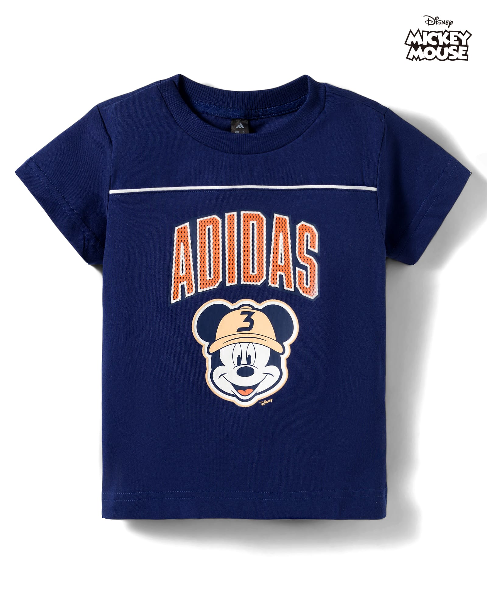 ADIDAS KIDS 100% Cotton Knit Half Sleeves Micky Mouse & Text Embroidered T-Shirt - Navy Blue-picture-13