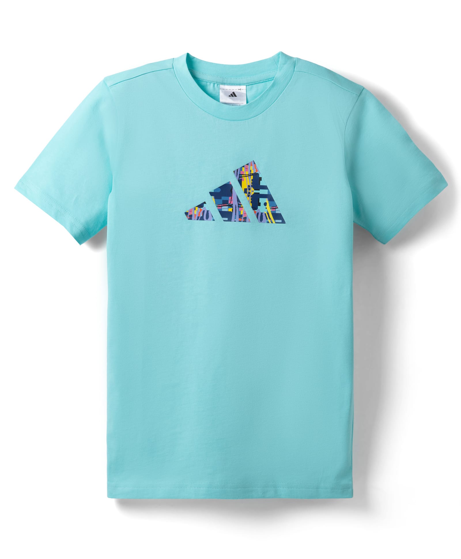 ADIDAS KIDS 100% Cotton Knit Half Sleeves T-Shirt With Logo Print - Light Blue-picture-18