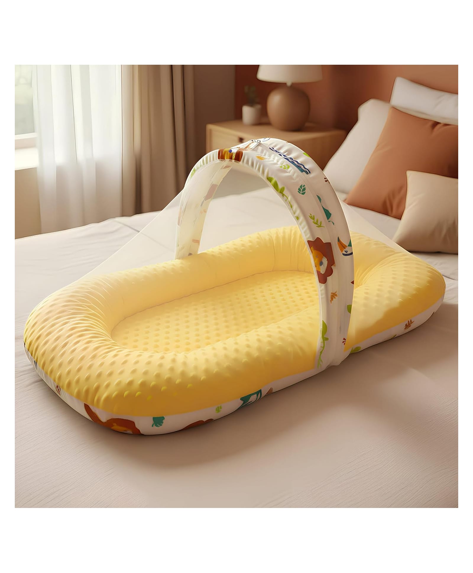 StarAndDaisy StarAndDaisy Baby Mosquito Net With Zipper Soft Cushion & Pillows Foldable Breathable Bed - Yellow