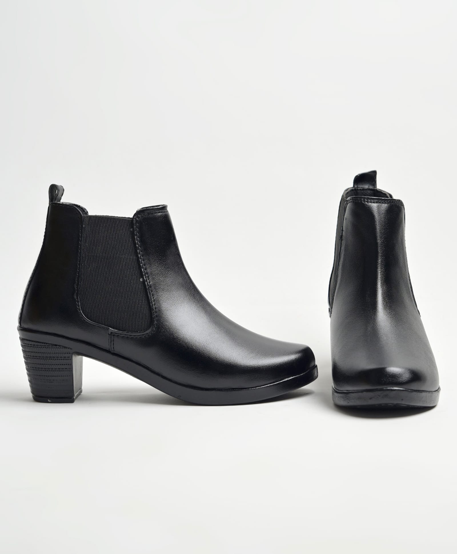 Shoetopia Solid Slip On Boots - Black-picture-29