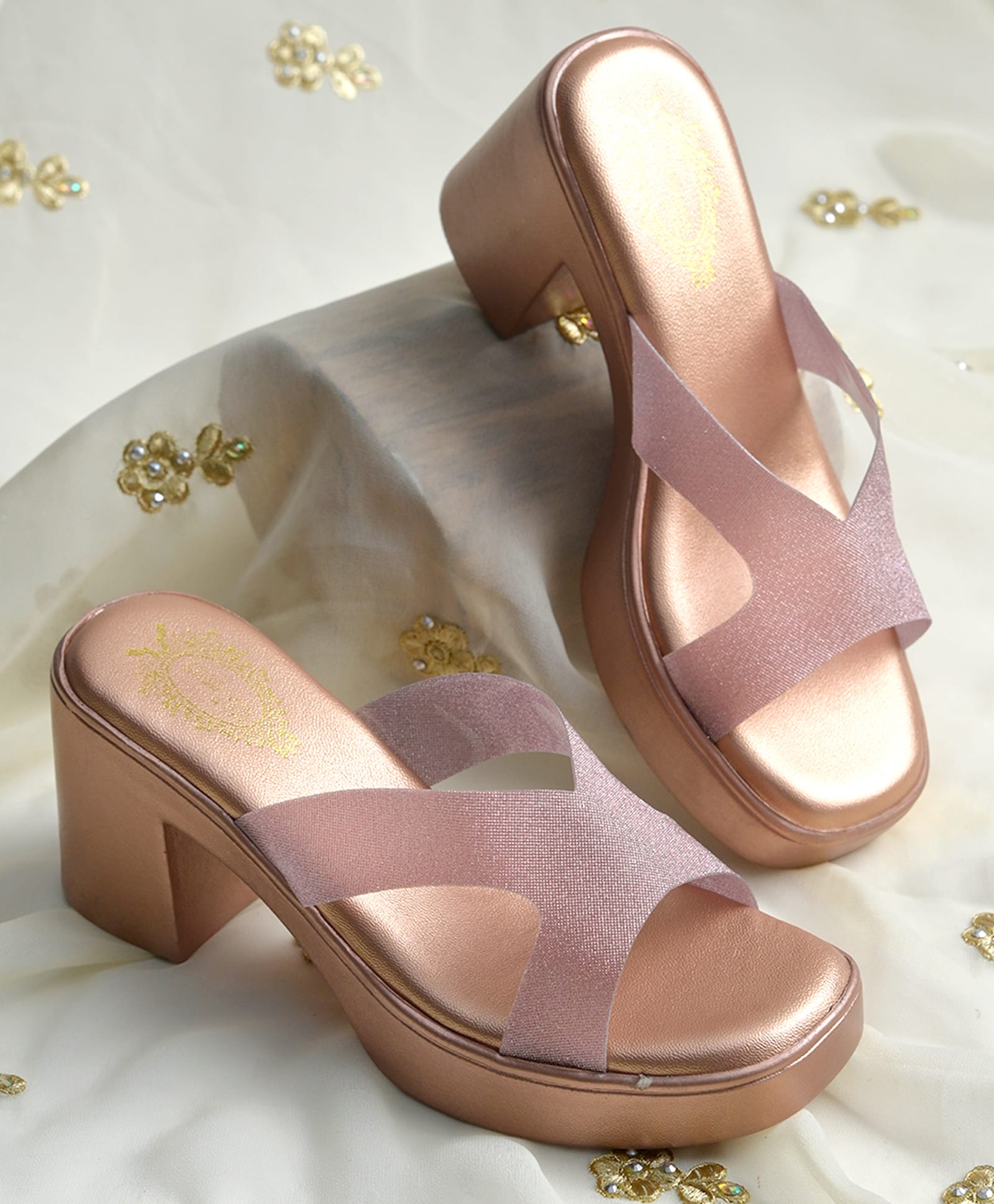 Shoetopia Shimmer Detailed Sandals - Pink-picture-15