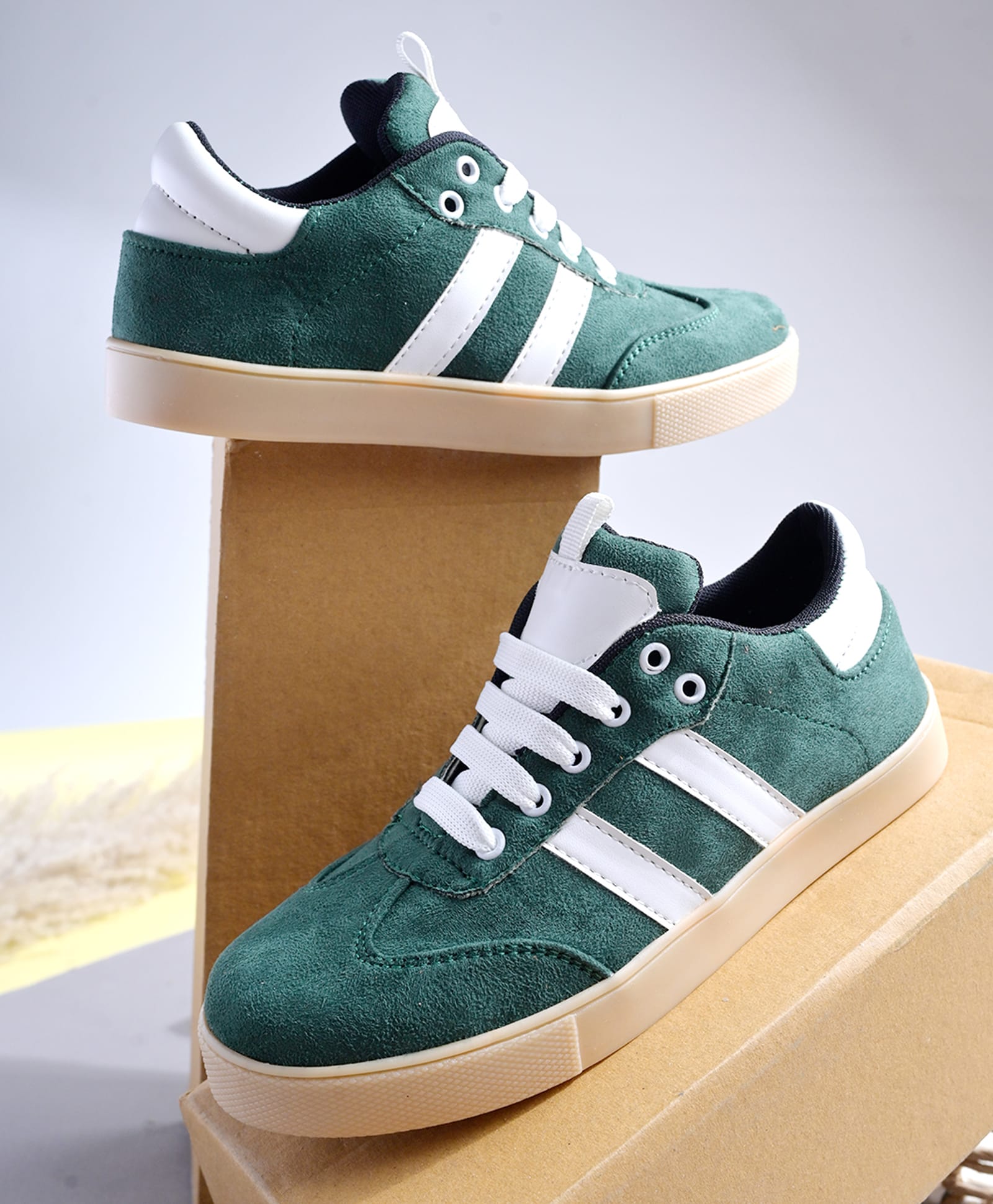 Shoetopia Striped Lace Up Shoes - Green-picture-18