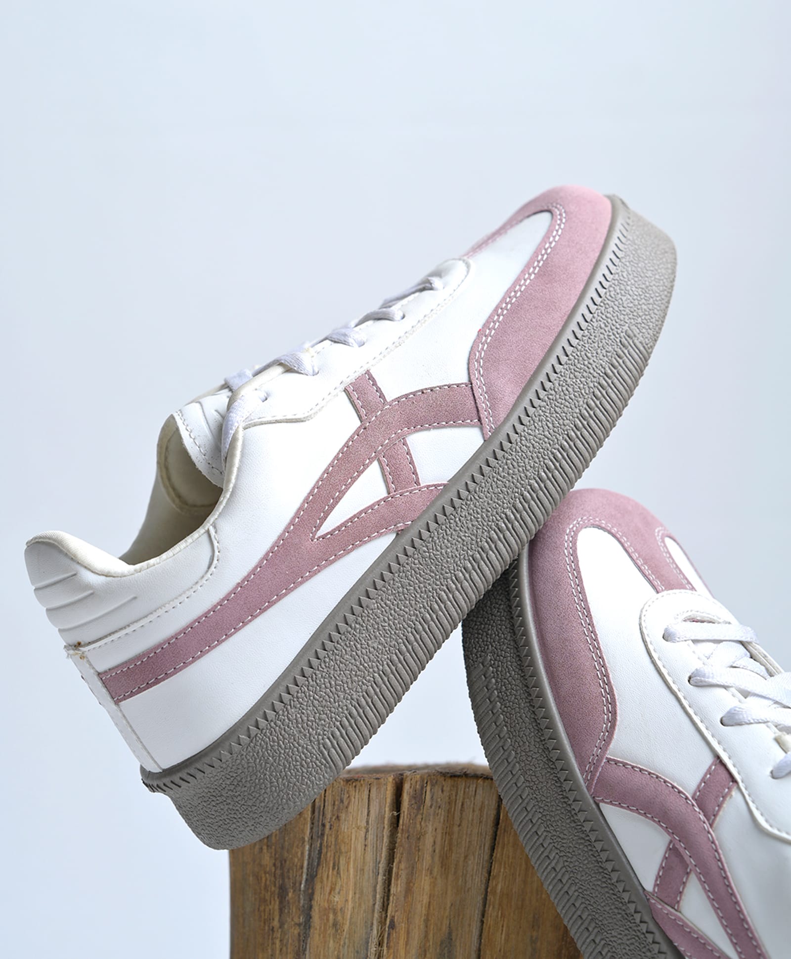 Shoetopia Colour Blocked Lace Up Shoes - Peach-picture-19