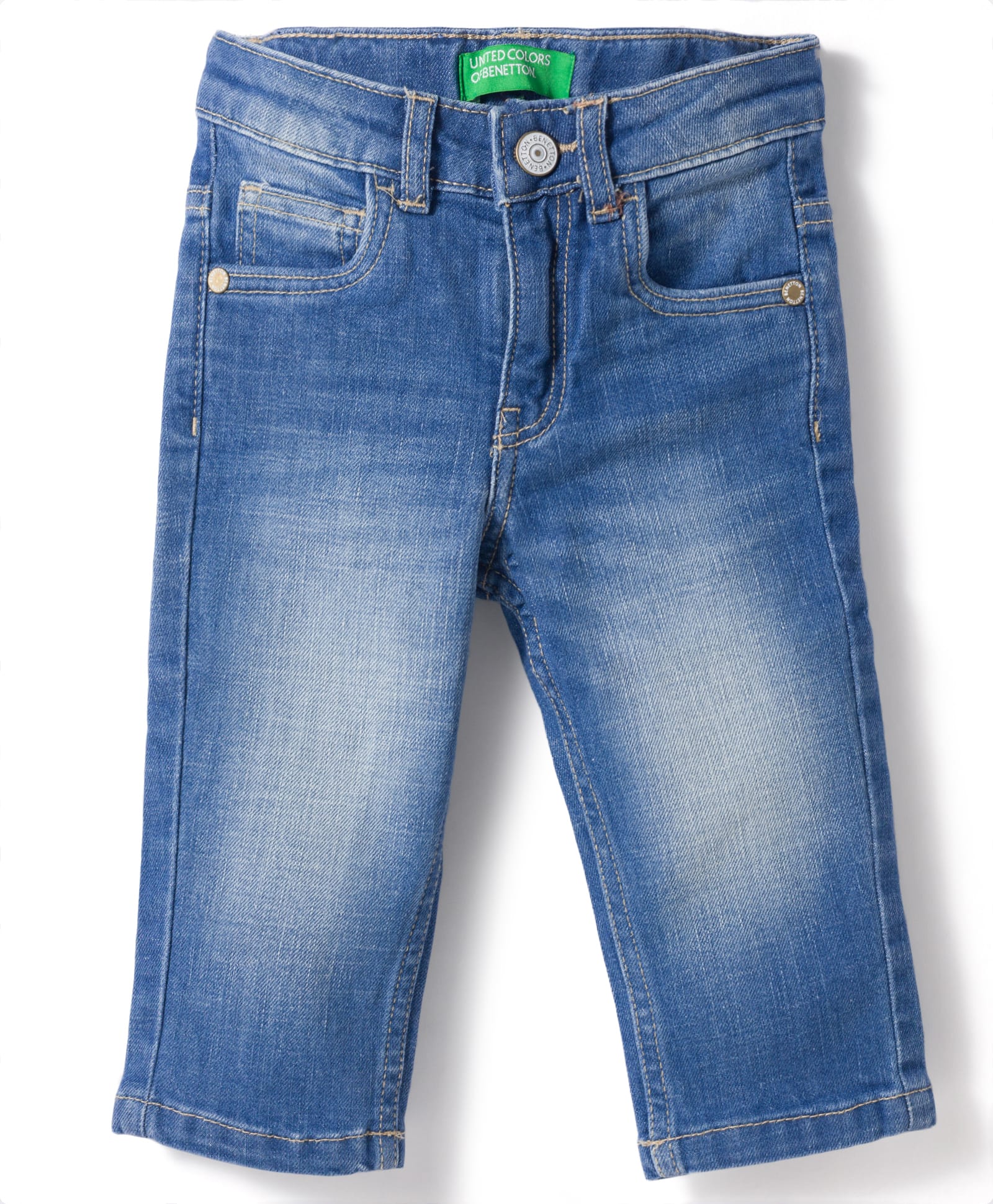 UCB Cotton Woven Full Length Washed Jeans With Embroidery -Blue-image-34