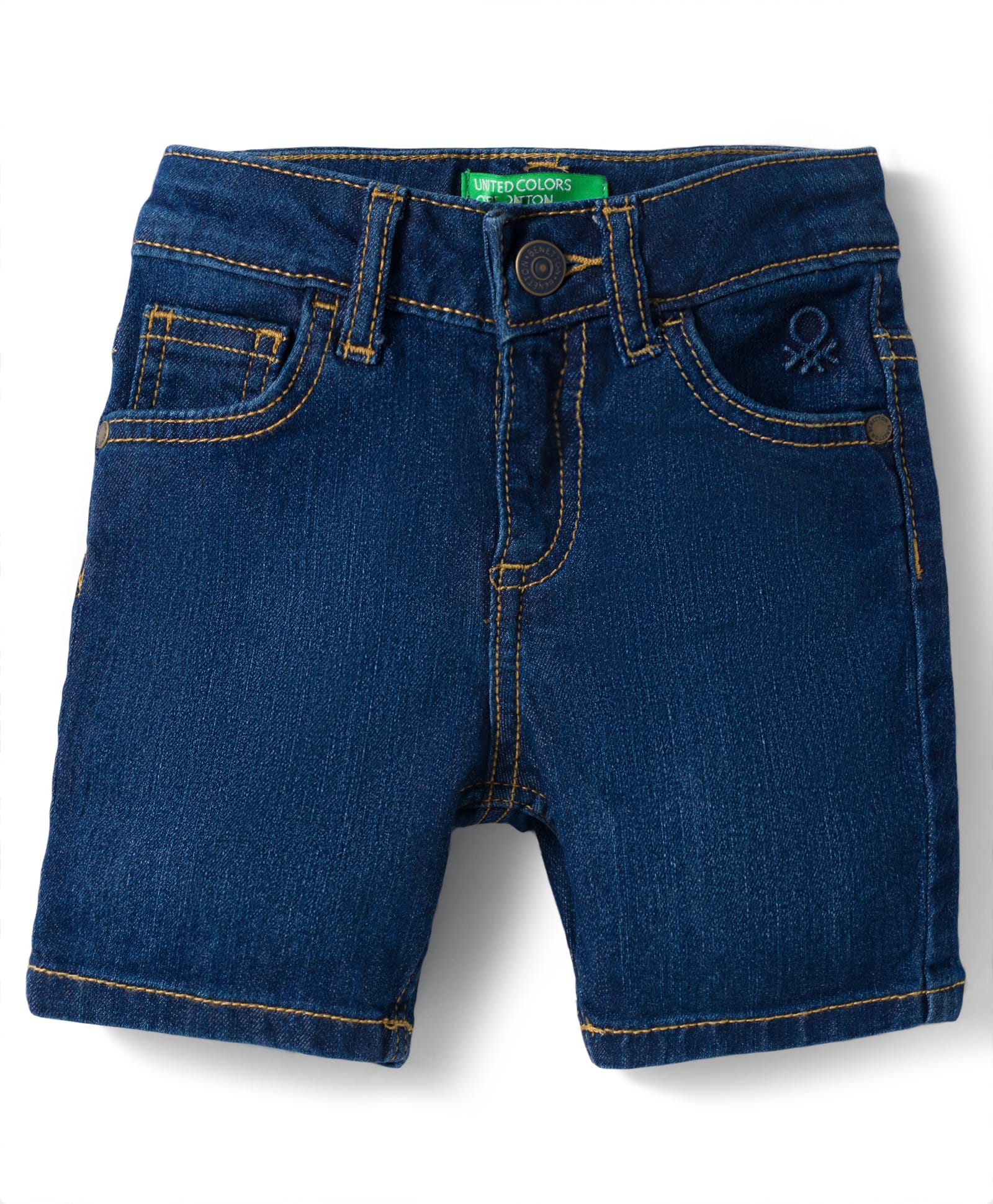 UCB Cotton Woven Knee Length Solid Shorts - Blue-picture-18