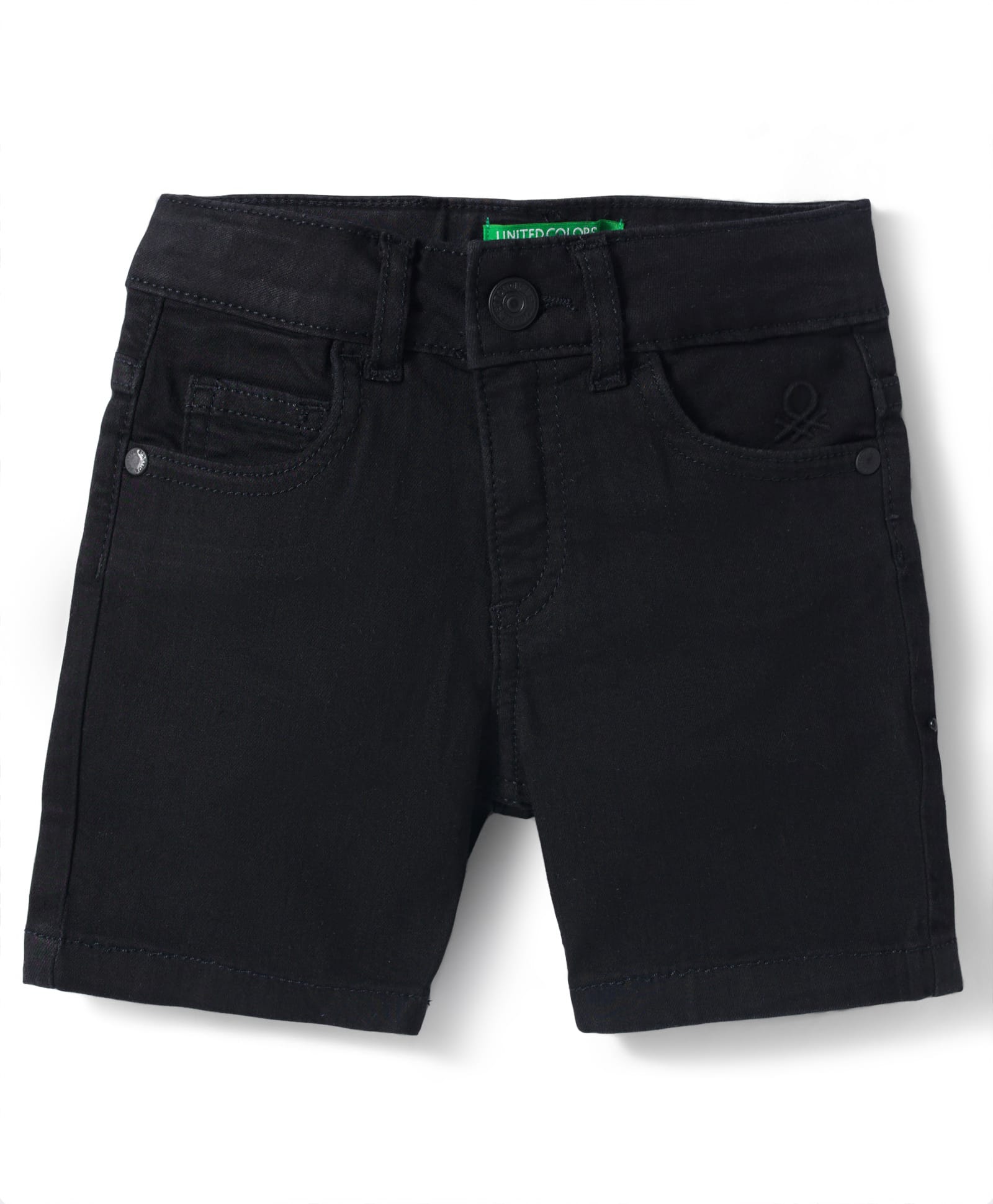 UCB Cotton Woven Knee Length Solid Shorts - Black-picture-20