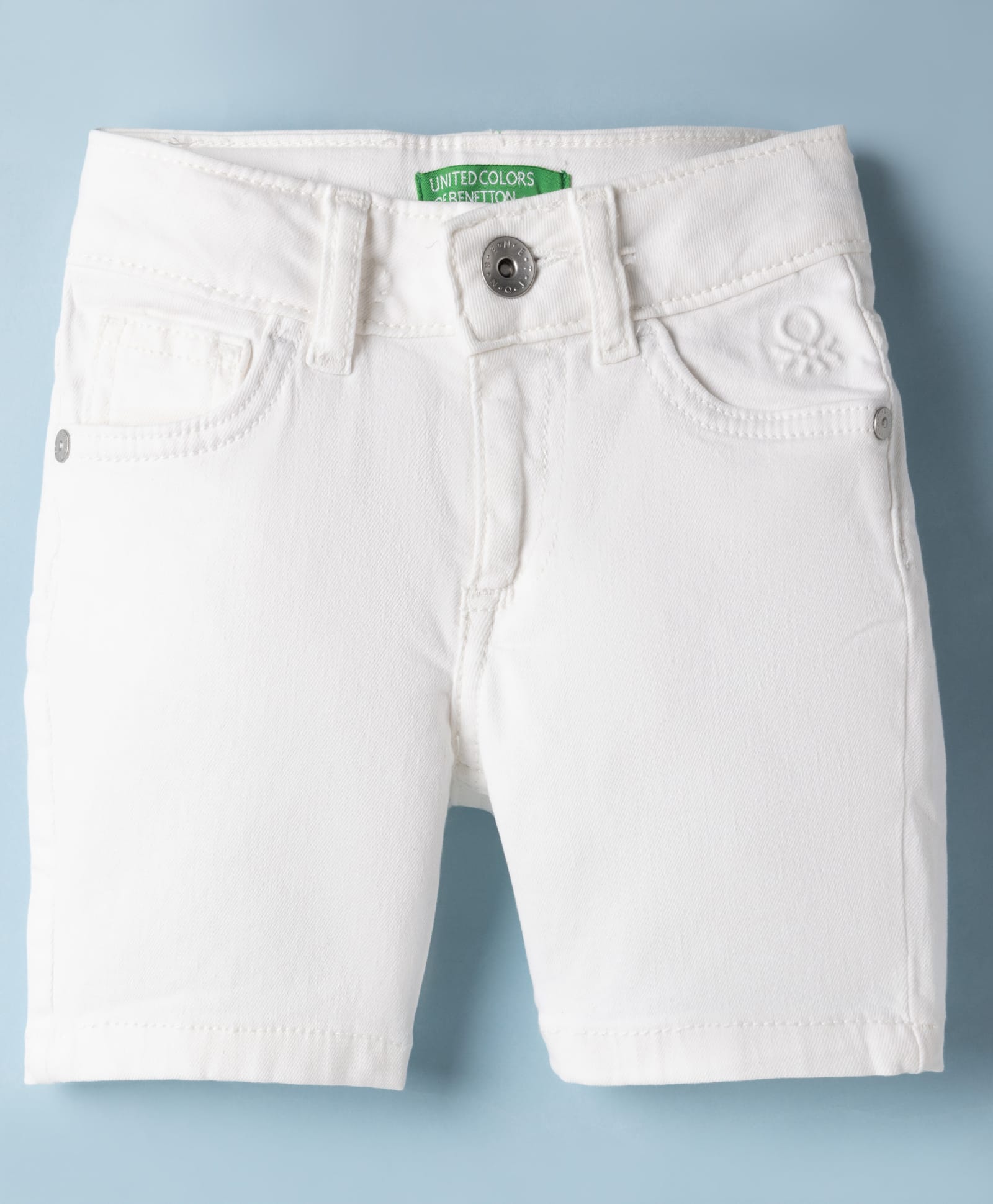 UCB Cotton Woven Knee Length Solid Shorts - White-picture-27