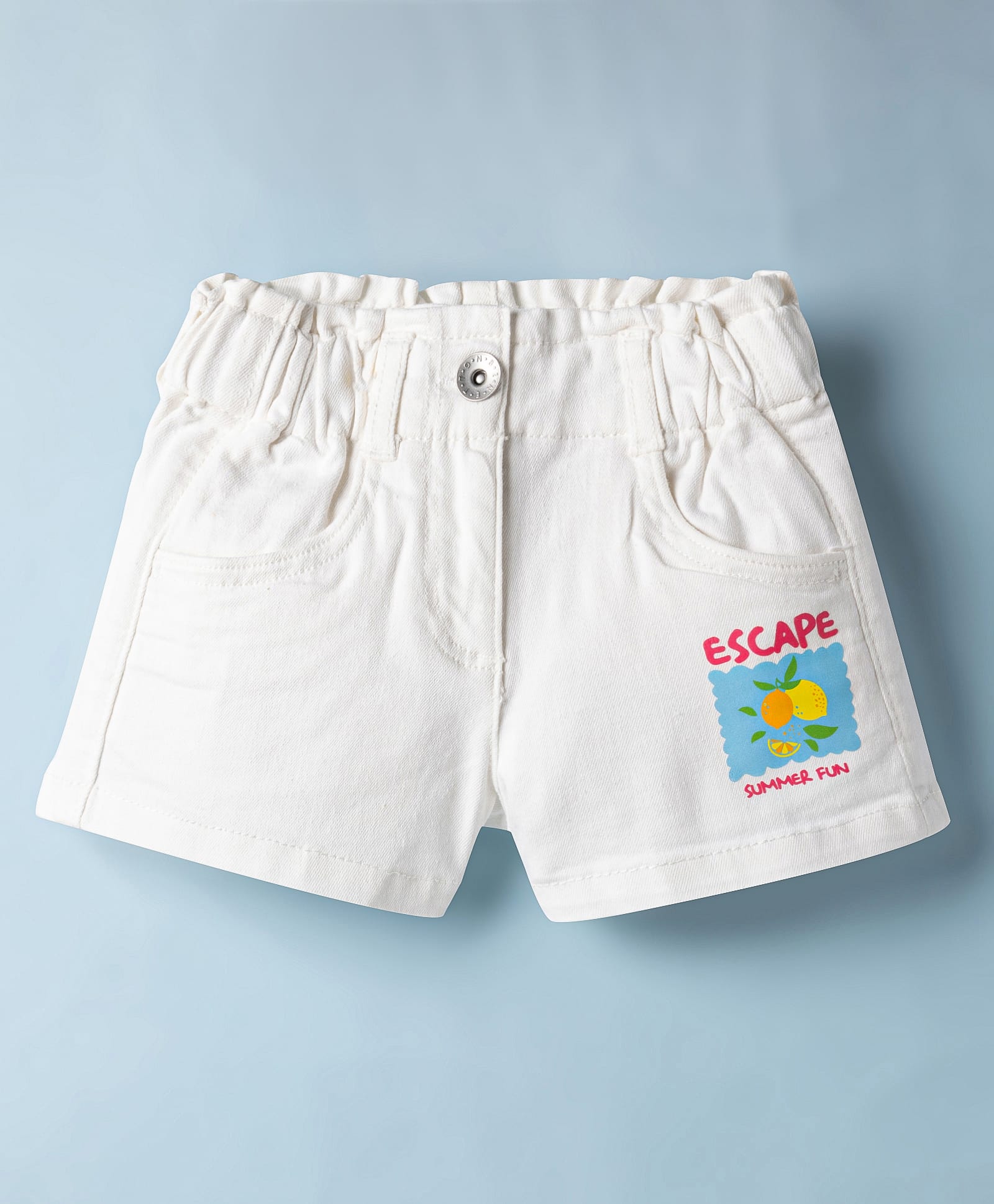 UCB Cotton Woven Knee Length Tropical Theme Printed Shorts - White-picture-16