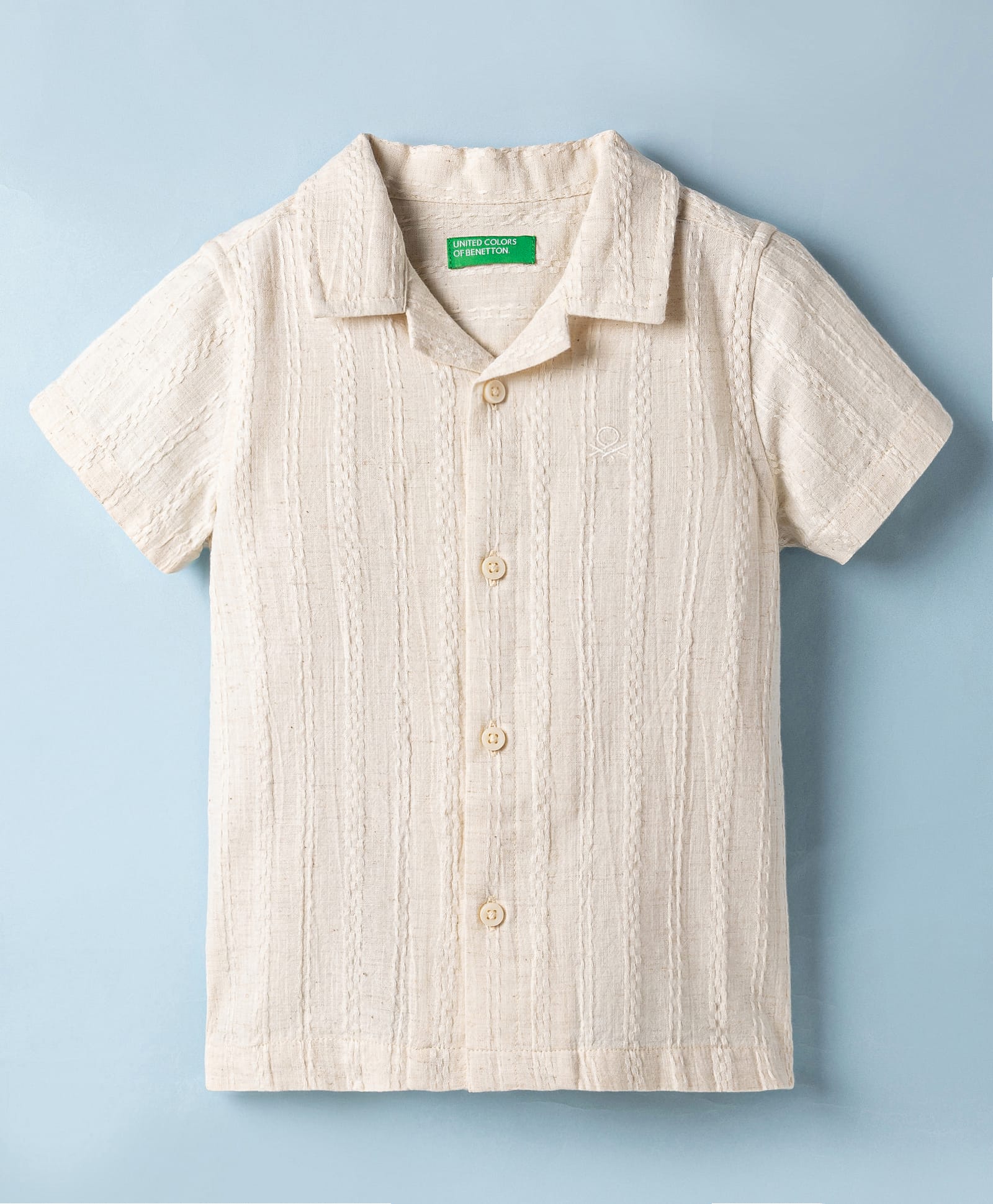 UCB Cotton Linen Woven Half Sleeves Solid Shirt - Beige-picture-18