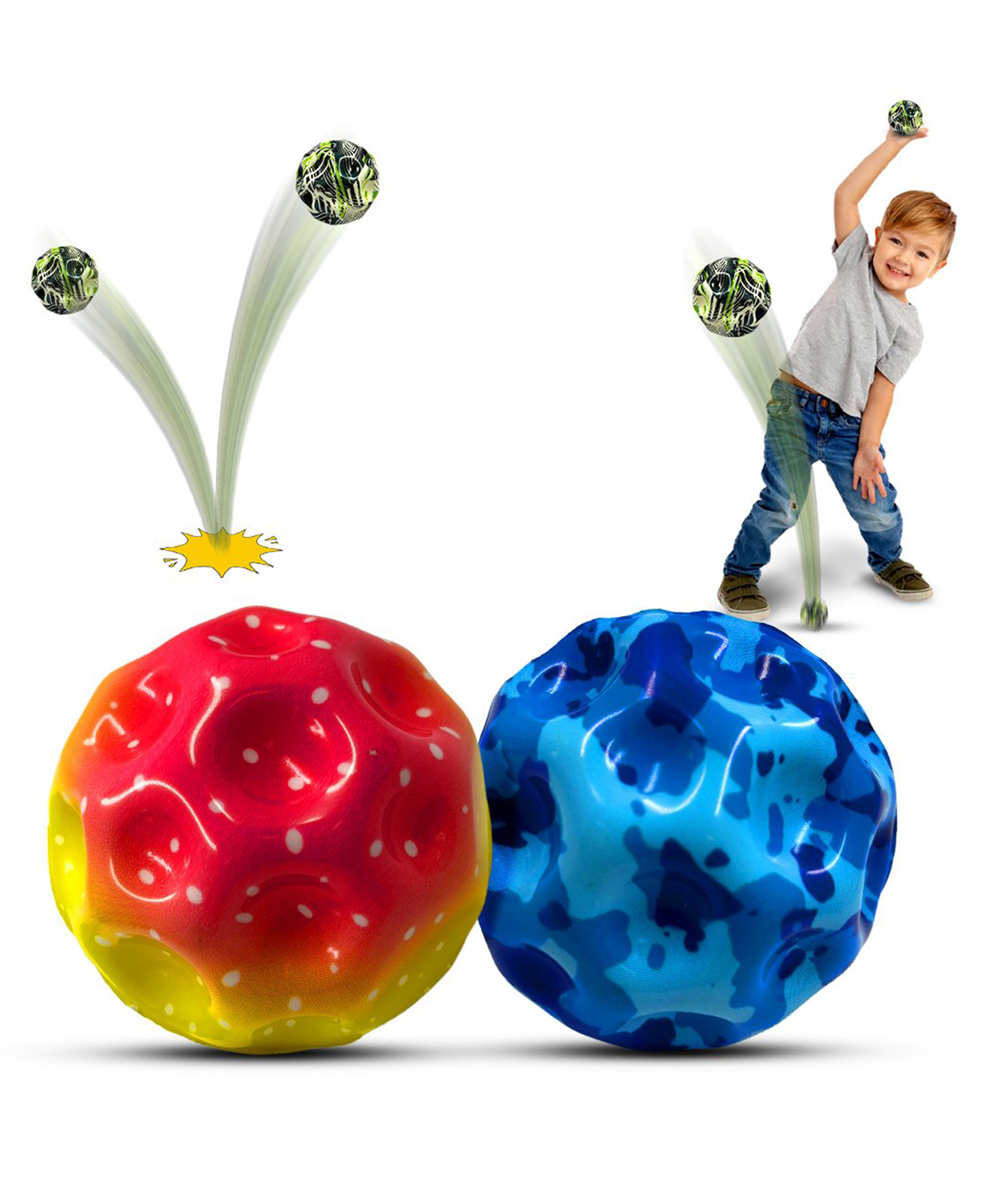 wembley toys Wembley Moon Ball High Bounce Sports Toy Balls Pack of 2 - Multicolor-picture-10