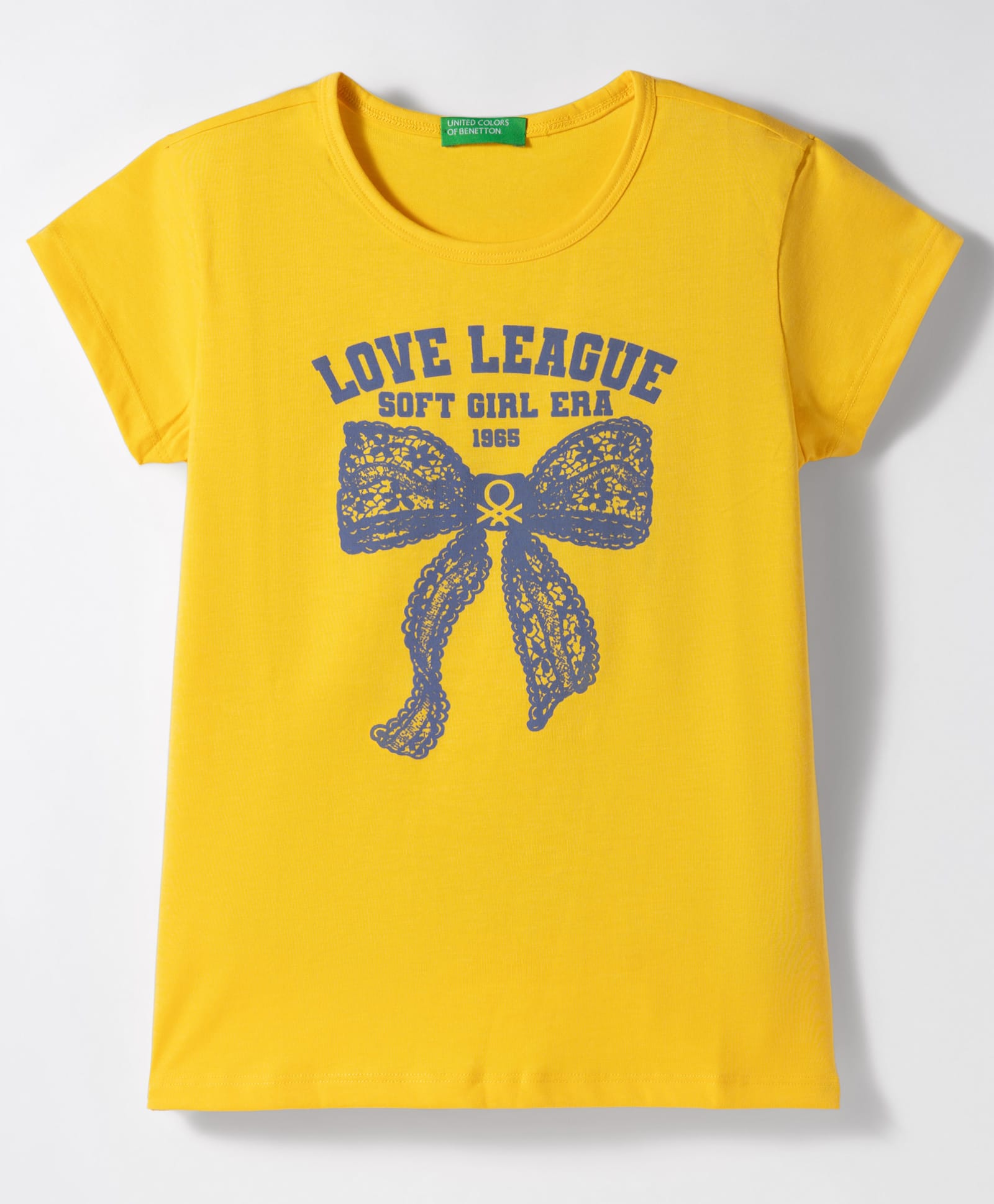 UCB Cotton Knit Half Sleeves T-Shirt With Text Print - Yellow-picture-24