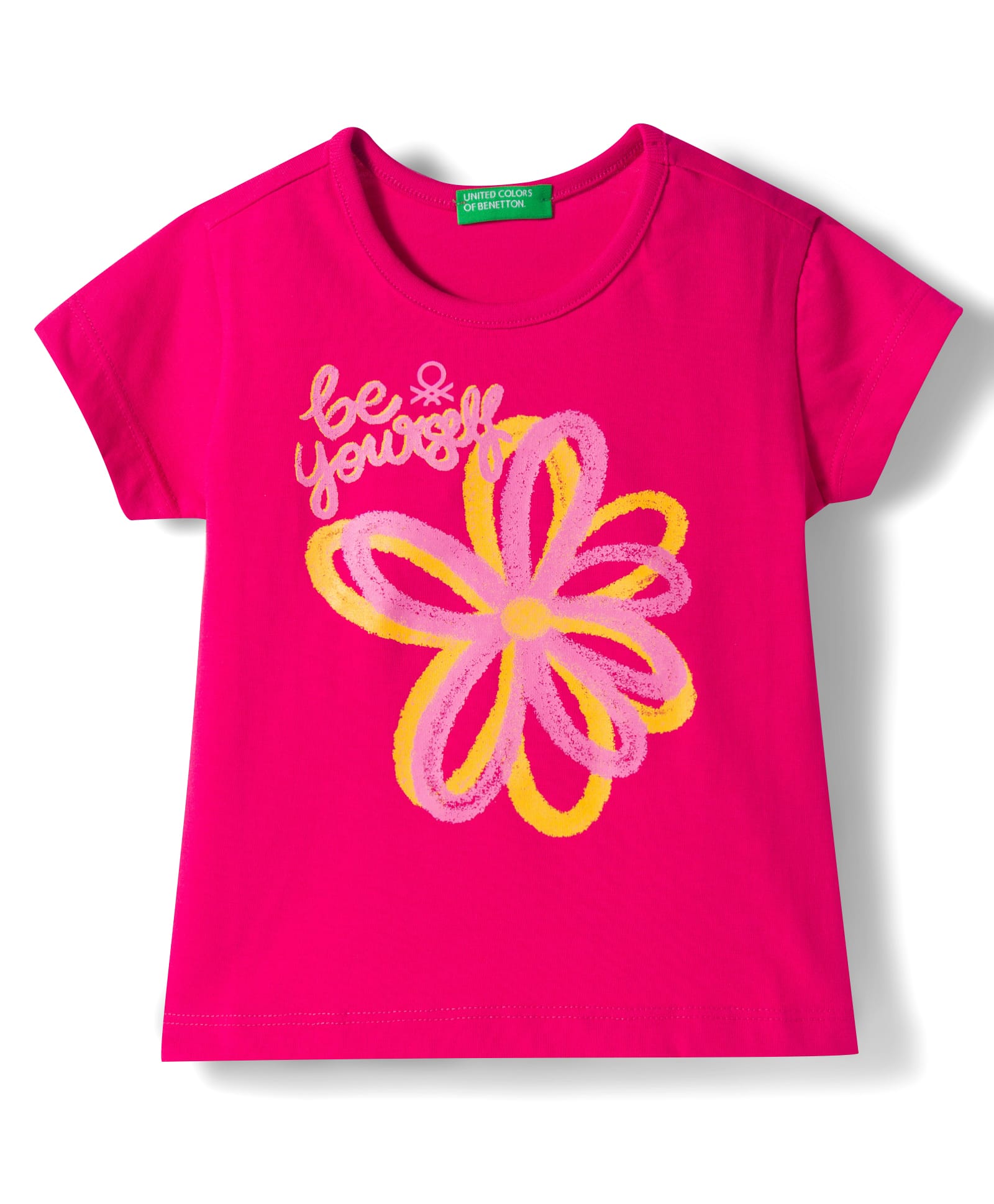 UCB Cotton Knit Half Sleeves T-Shirt With Floral Print - Fuchsia-image-48