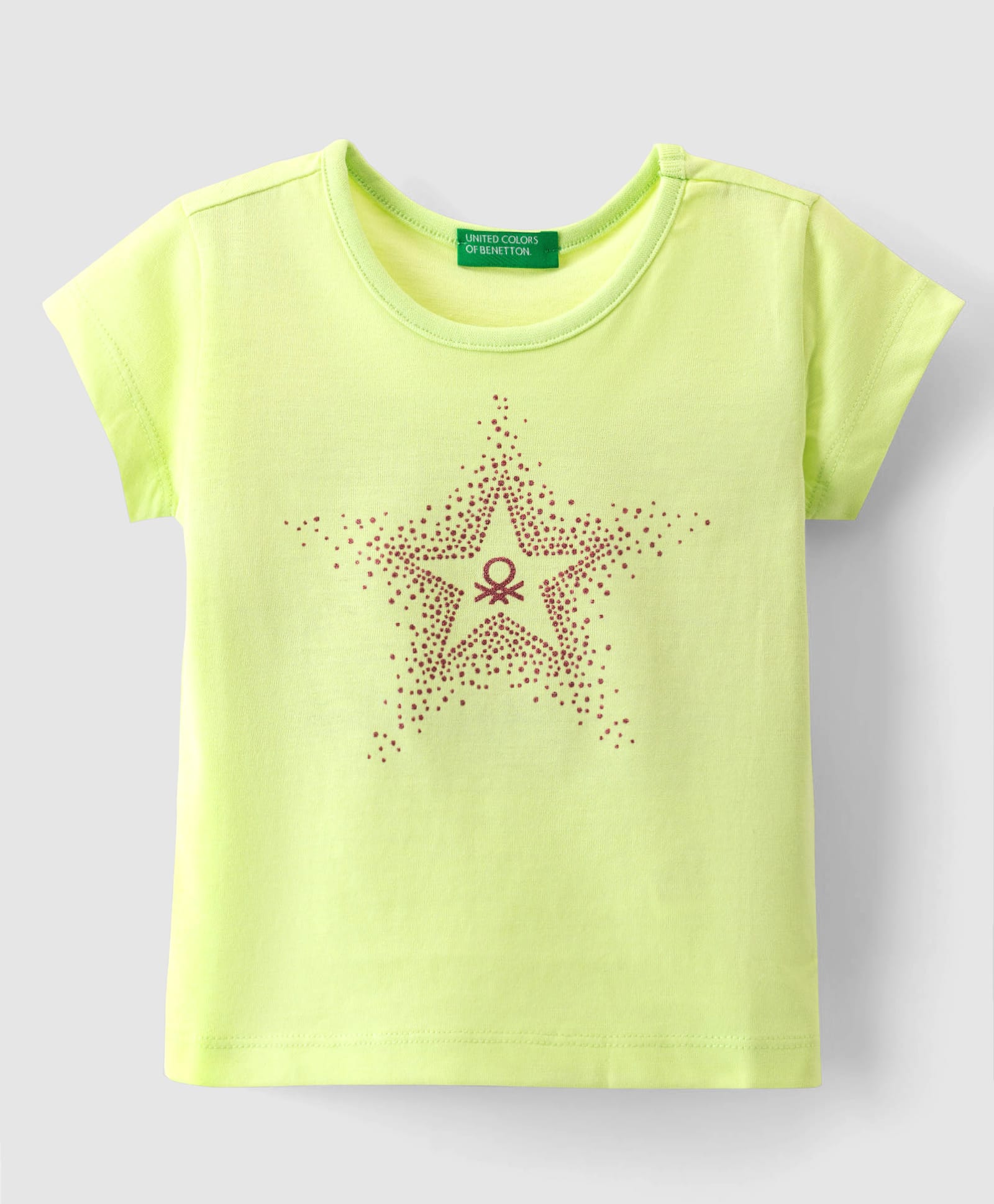 UCB Knit Half Sleeves T-Shirt With Rhinestone Detailing - Green-picture-26