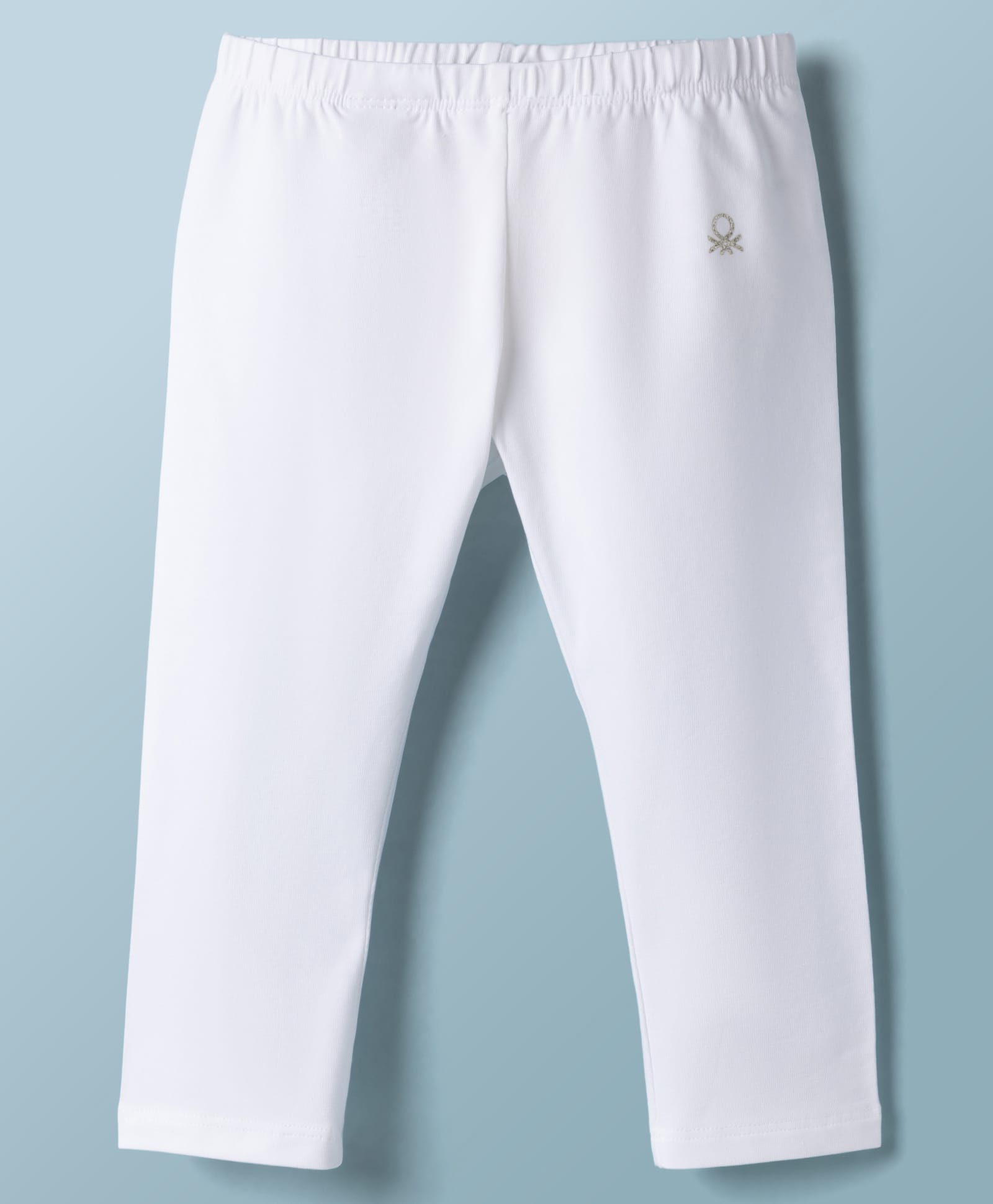 UCB Cotton Elastane Knit Full Length Solid Colour Leggings - White-picture-28