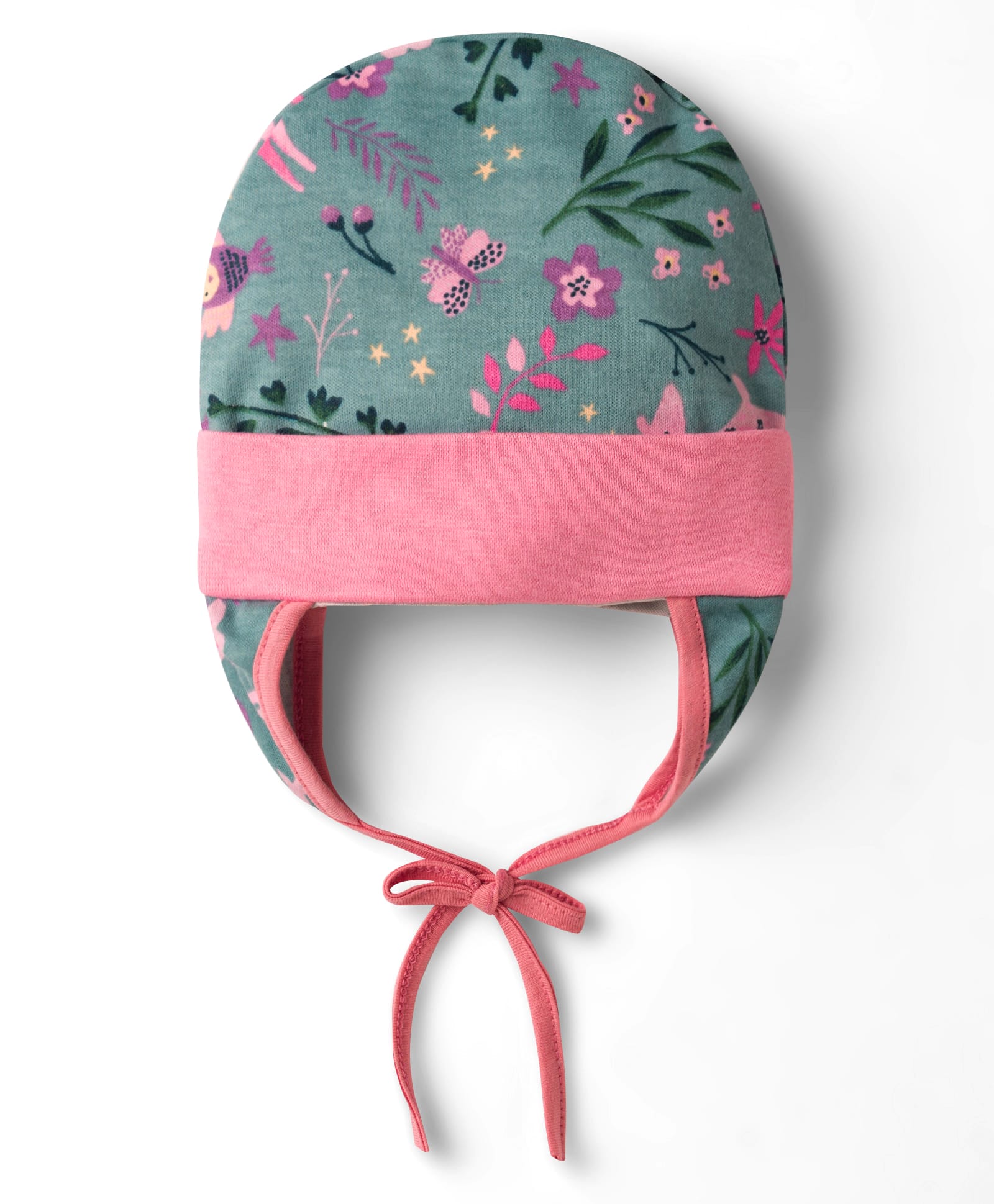 OHMS Single Jersey Knit Floral Printed Cap With Knot Teal Blue - Diameter 10 cm-image-12