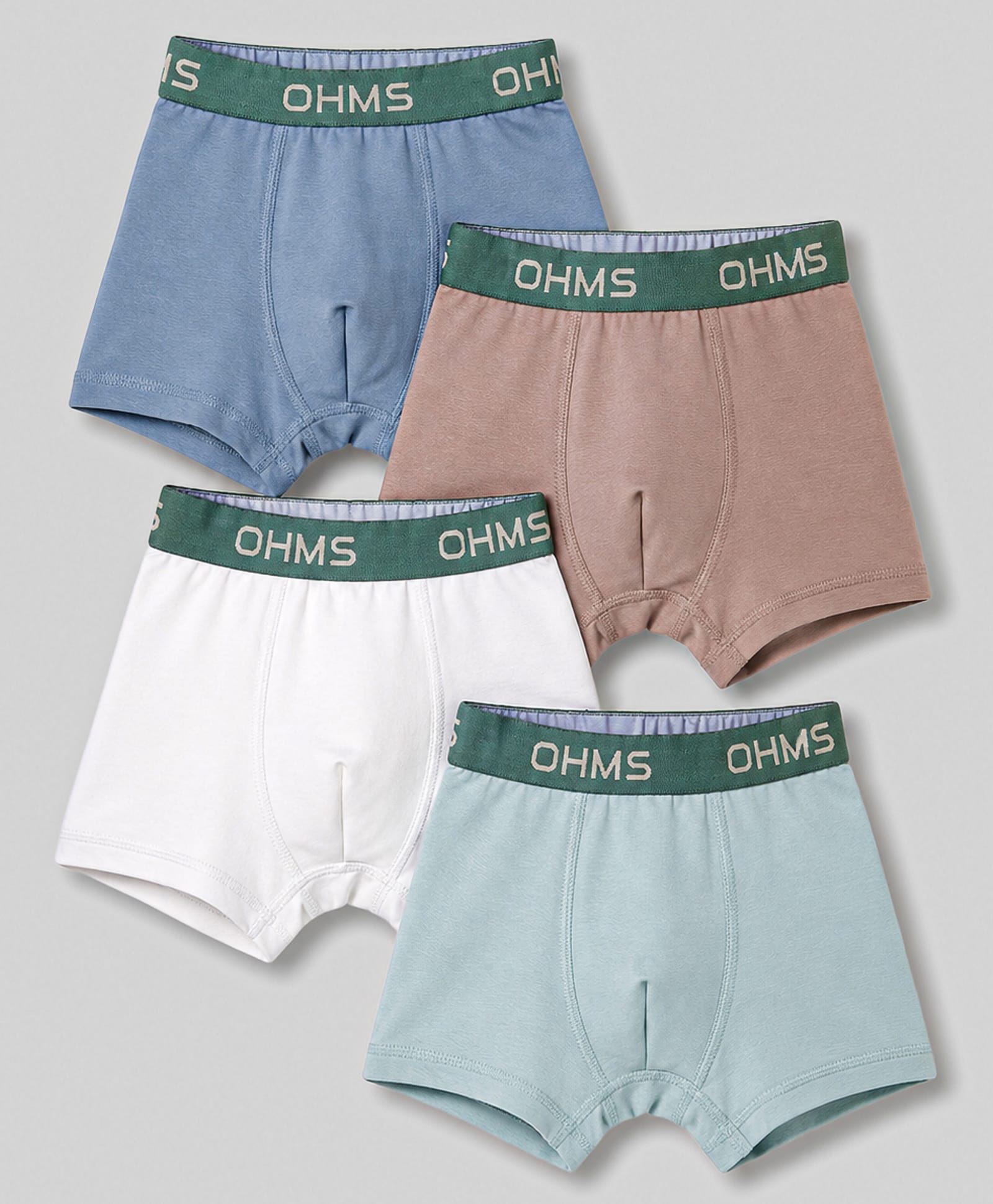 OHMS Single Jersey Knit Solid Boxers Pack of 4 - Multicolor-image-28