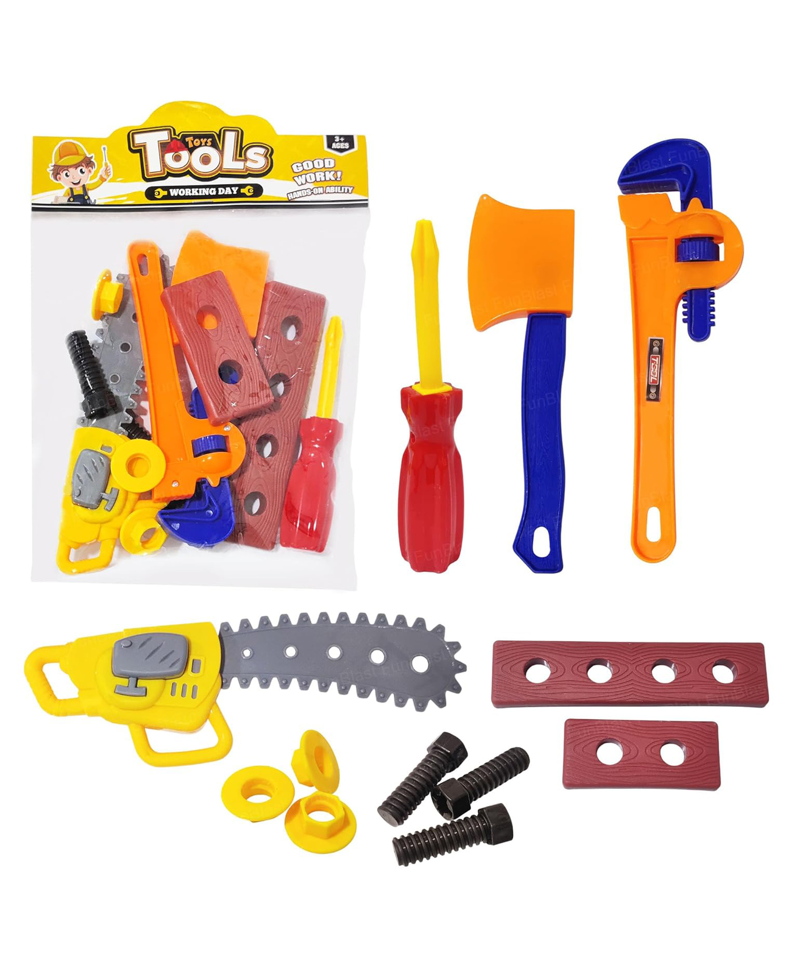 FunBlast Engineer Tool Kit Toy For Kids Pack of 12 Pieces - Multicolor-image-1