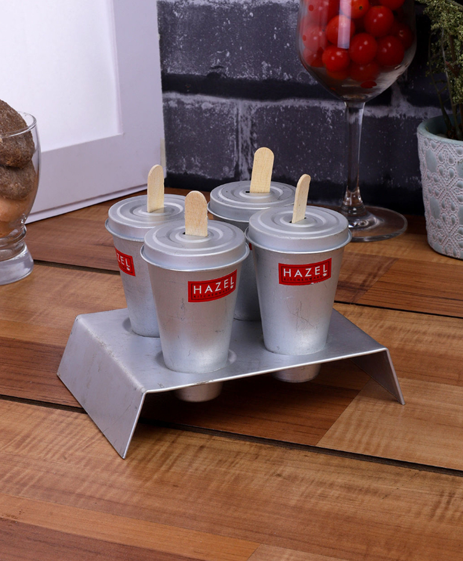 HAZEL Aluminium Kulfi Mould Set of 4 with Stand Medium-picture-21