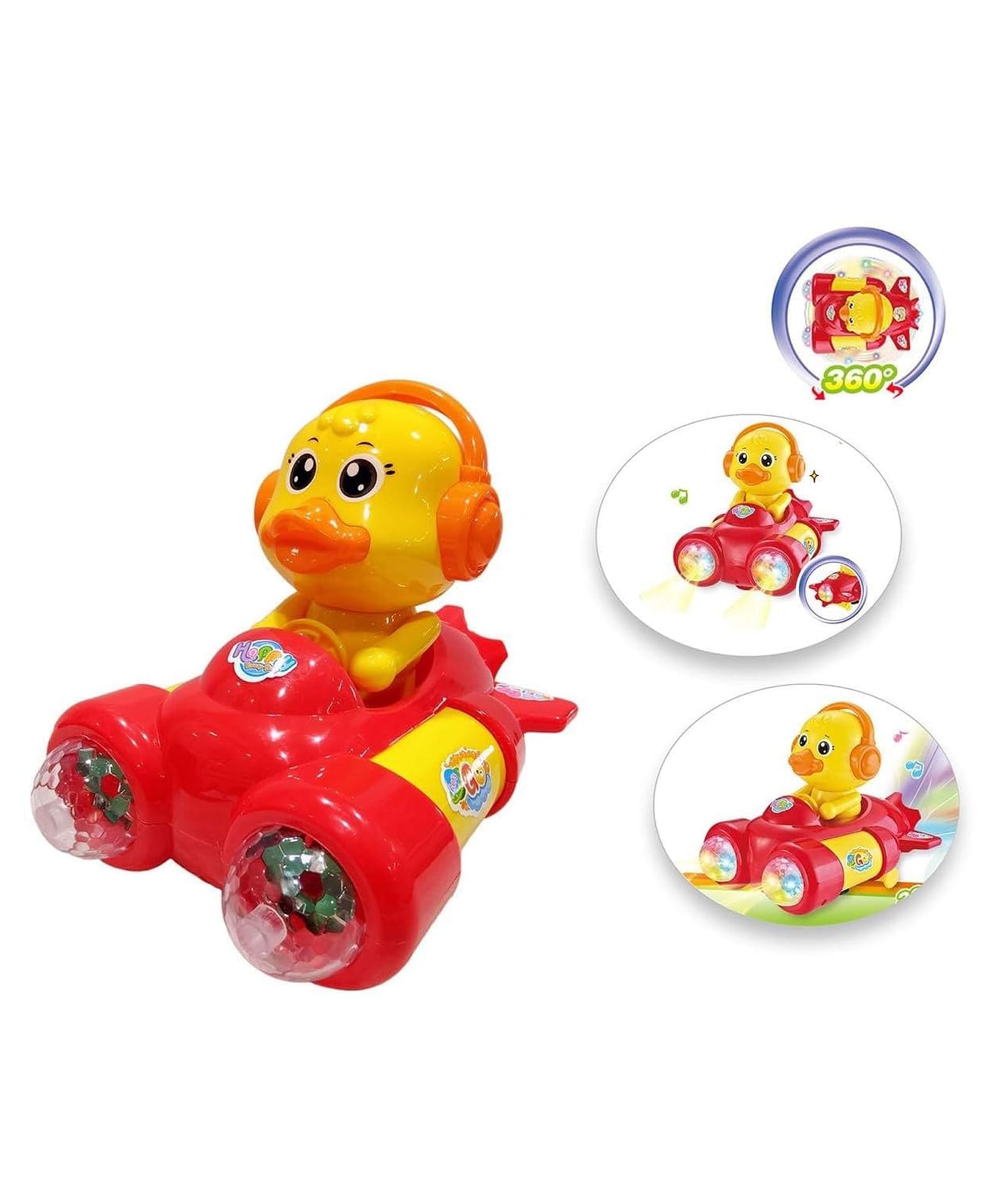 AKN TOYS Musical Duck Toy Car for Kids with Lights, Sound & 360 Rotation Duck Play Khilona Baby Spaceship Flashing Lights Toy Battery Operated - PACK OF - 1 - ( COLOR MAY VARY )-picture-28