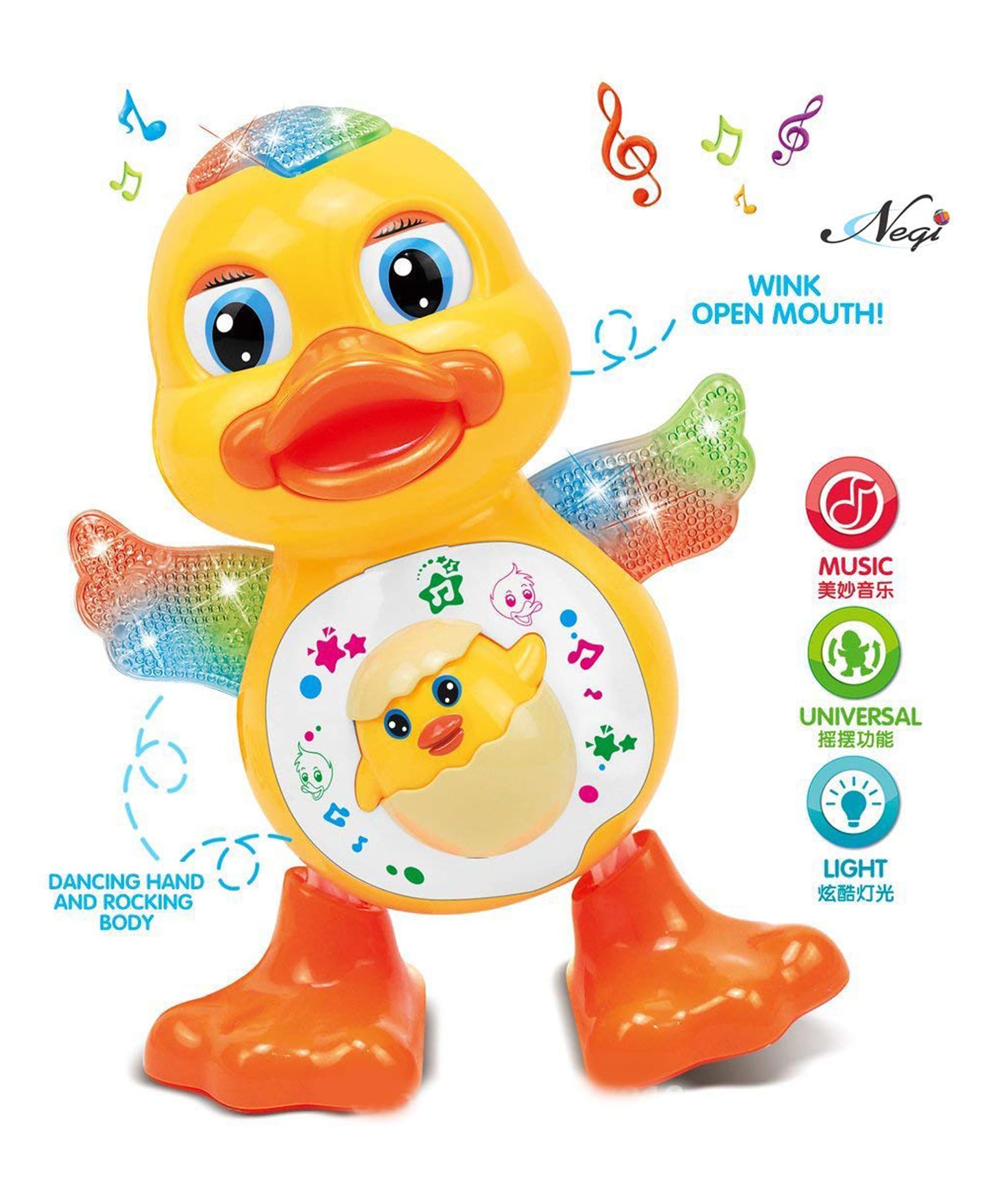 AKN TOYS Dancing Duck with Music Flashing Lights and Real Dancing Action - PACK OF - 1 - ( COLOR MAY VARY )-image-48