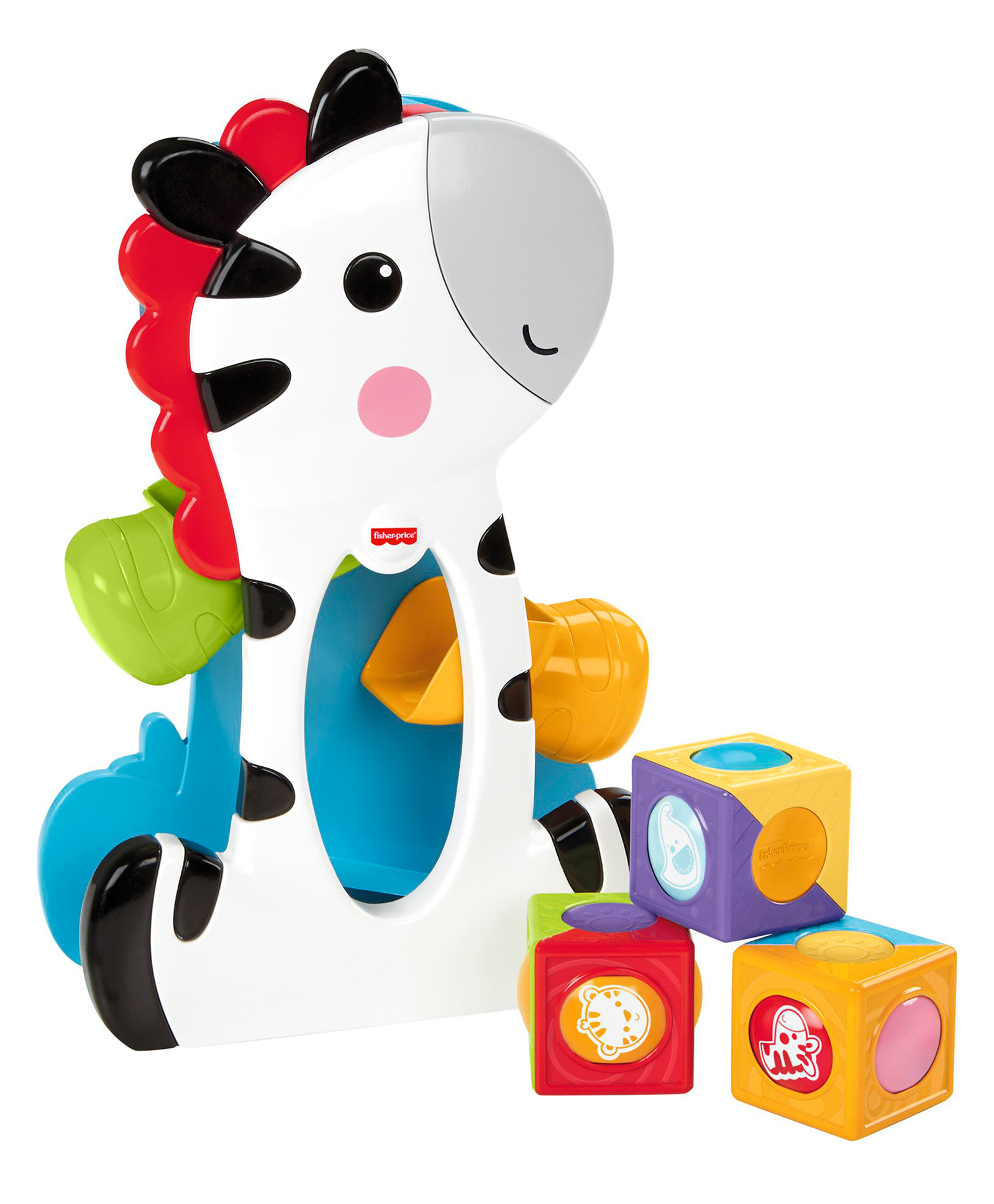 Fisher Price Roller Blocks Tumbling Zebra with 3 Colorful Roller Blocks for Tumbling, Spinning or Stacking Play - Multicolour-picture-22
