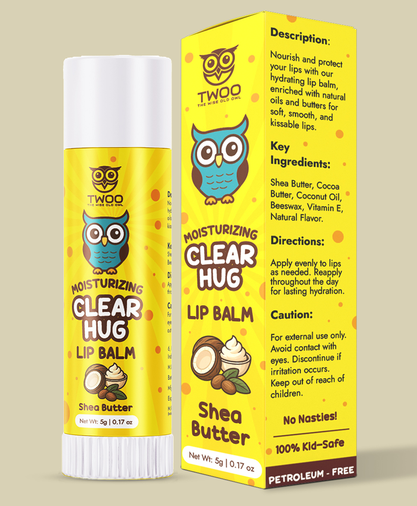 twoo-the wise old owl TWOO-The Wise Old Moisturizing Clear Hug Lip Balm | Shea Butter | 5g-picture-26