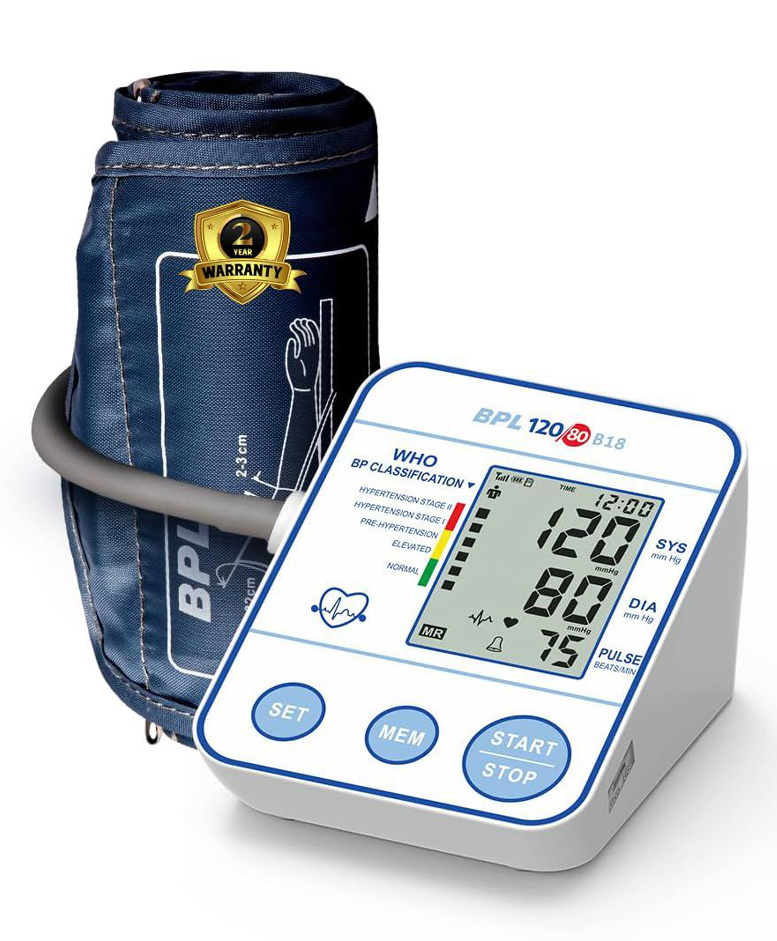 BPL Medical Technologies B18 Digital Blood Pressure Monitor with USB, LCD Display|BP Apparatus for Home|Hypertension & Managing Heart Health Device - White-image-23