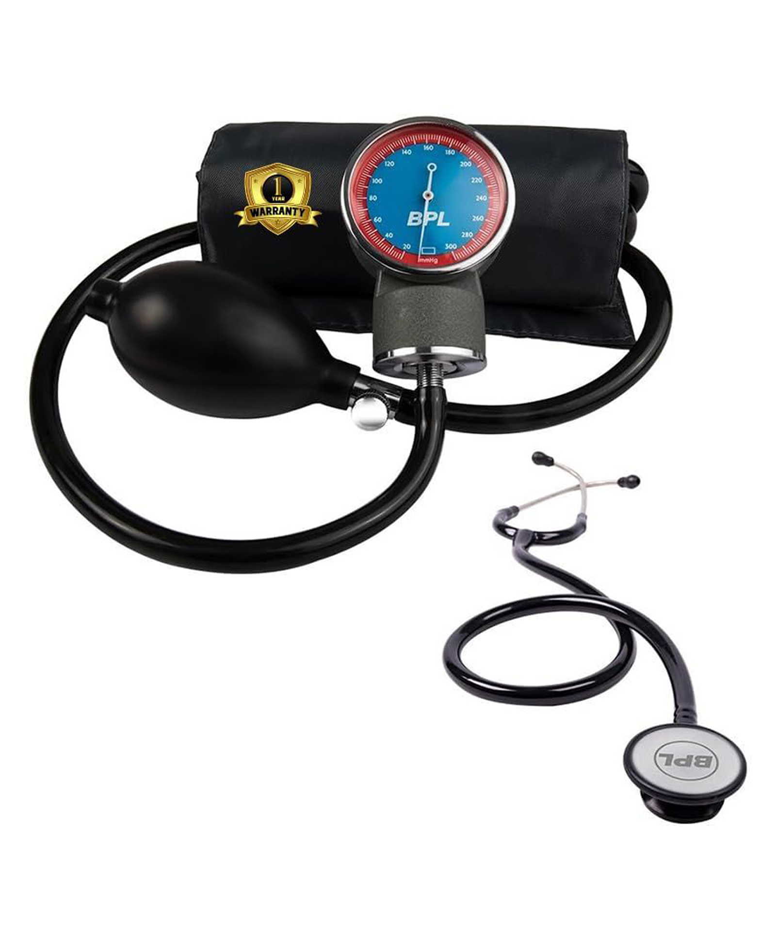 BPL Medical Technologies Manual Large Dial Aneroid Sphygmomanometer Blood Pressure Monitor with ST-01 DIA Cast Stethoscope-image-7