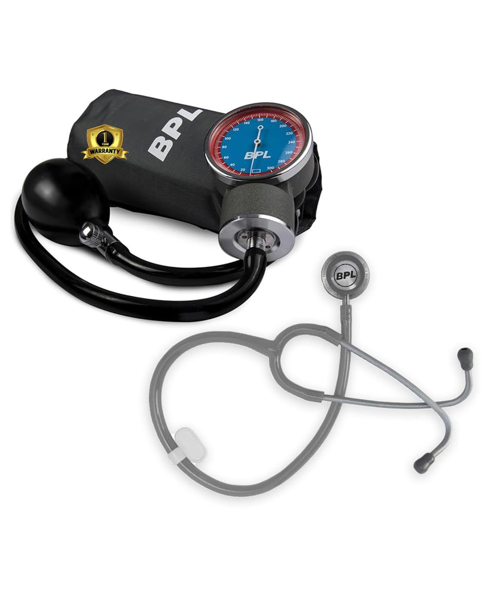 BPL Medical Technologies Manual Large Dial Aneroid Sphygmomanometer Blood Pressure Monitor with ST-04 Aluminium Stethoscope-picture-24